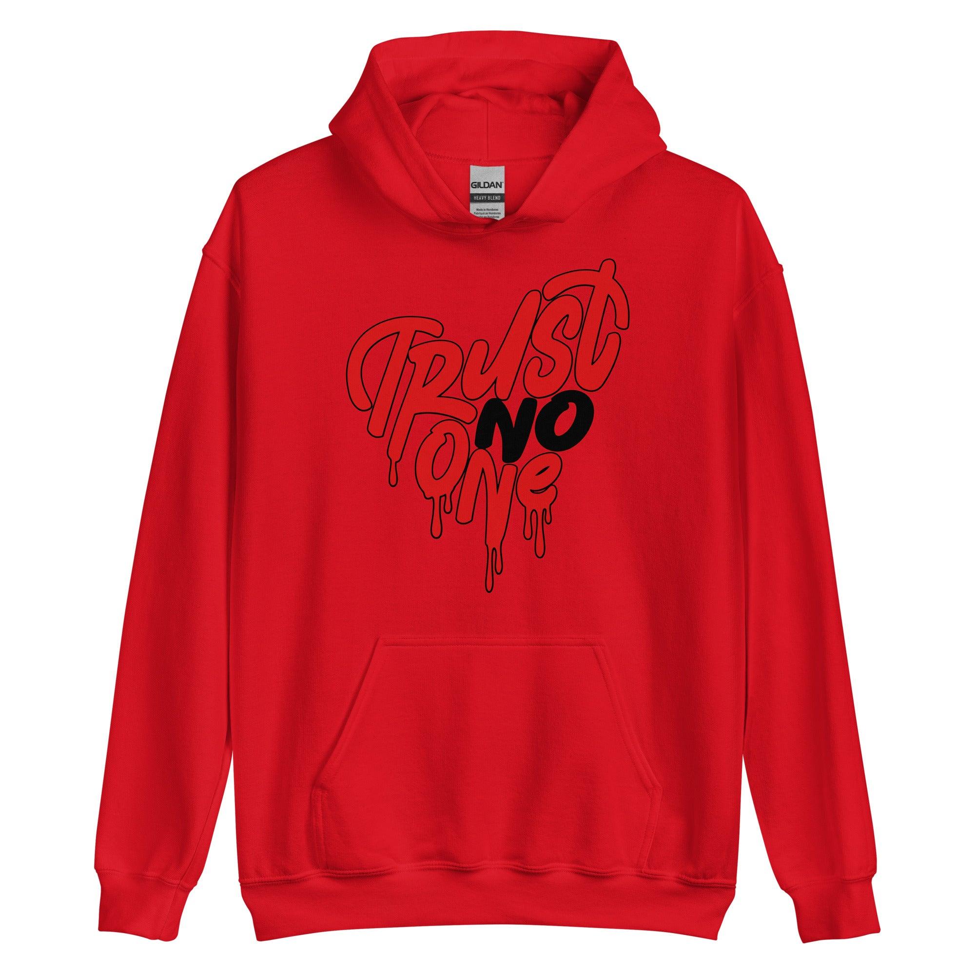 9s Chile Red Hoodie Trust No One Heart - Sneaker Shirts Outlet