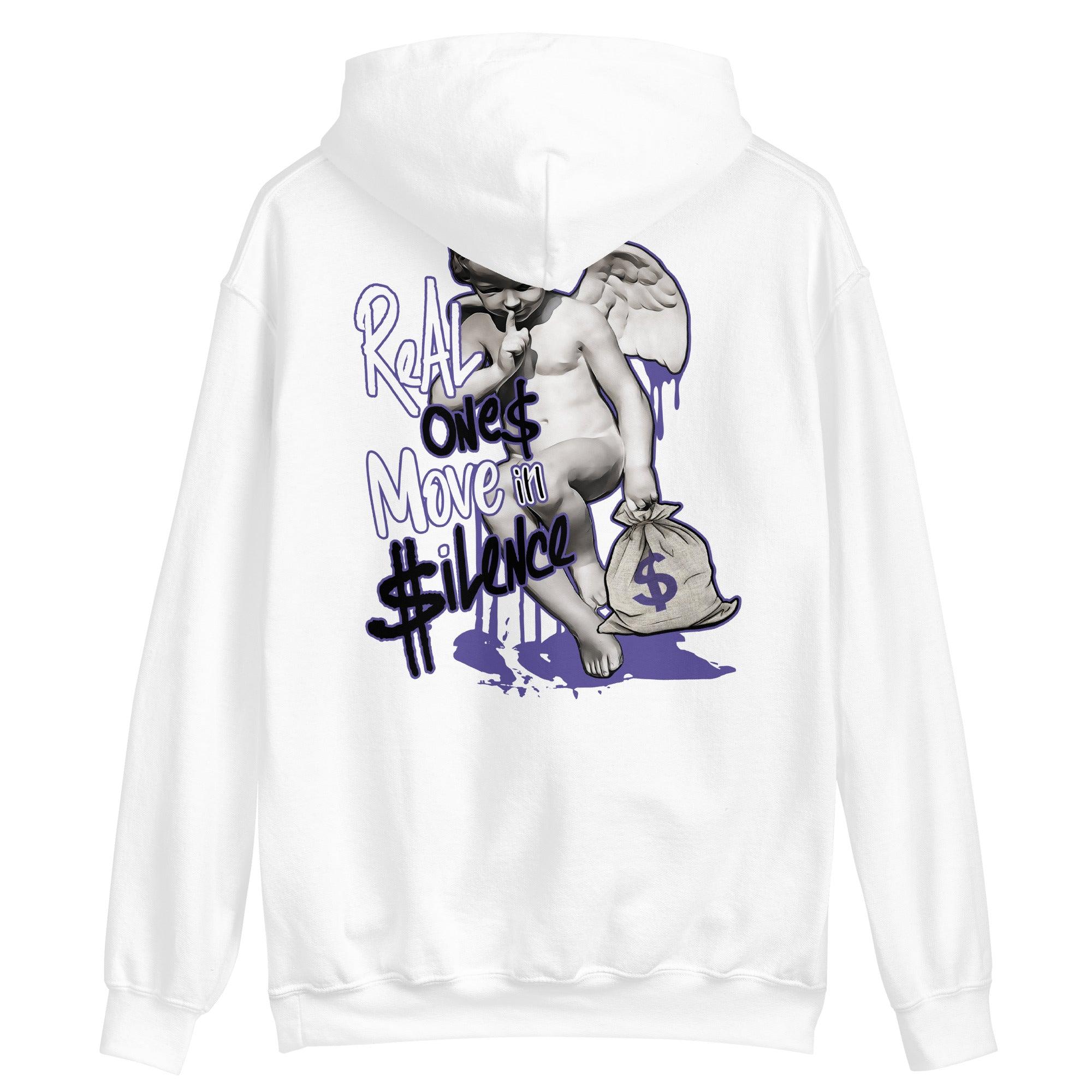 1s Mid White Black Purple Hoodie Real Ones - Sneaker Shirts Outlet