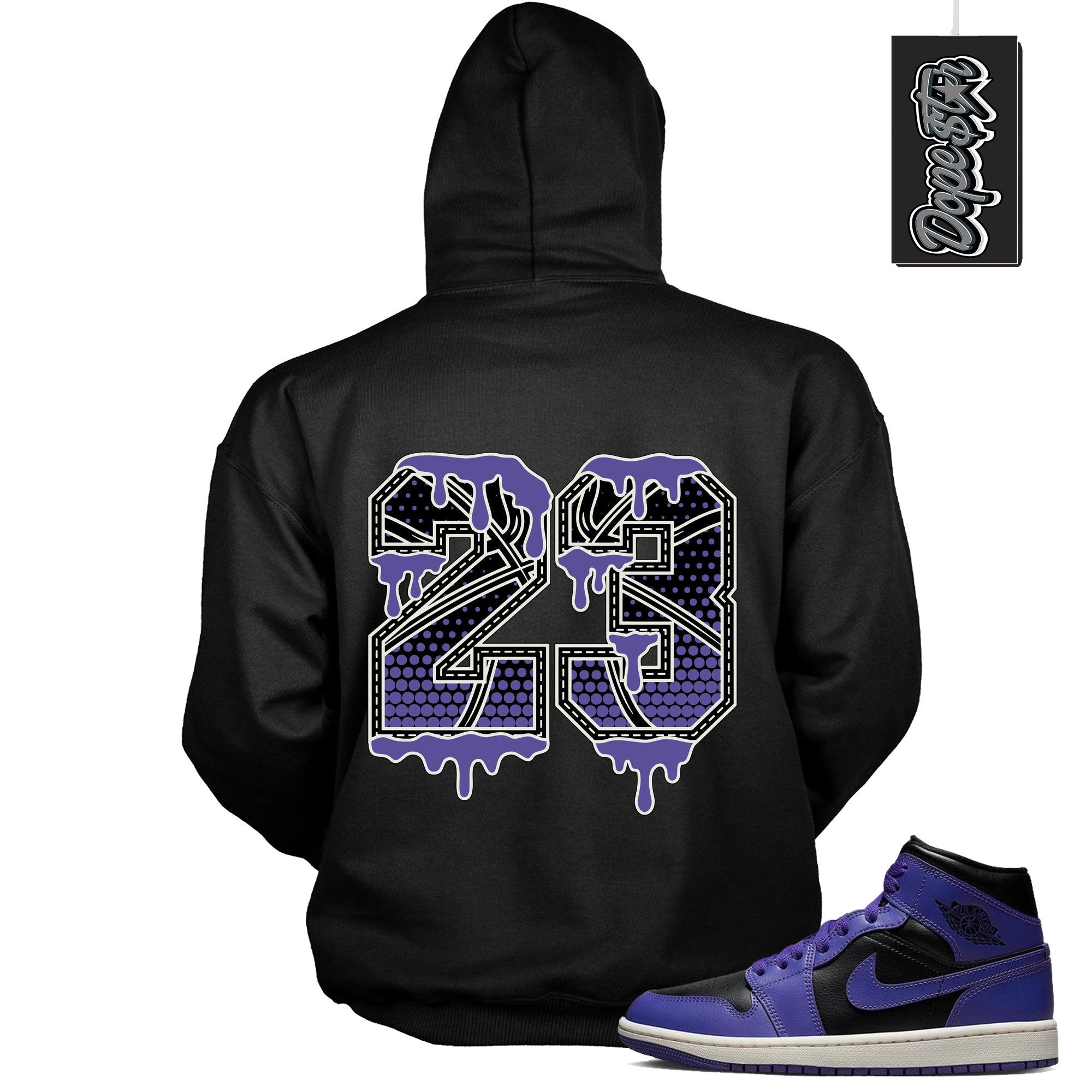 Number 23 Ball Jordan 1 Hoodies Mid Purple Black photo