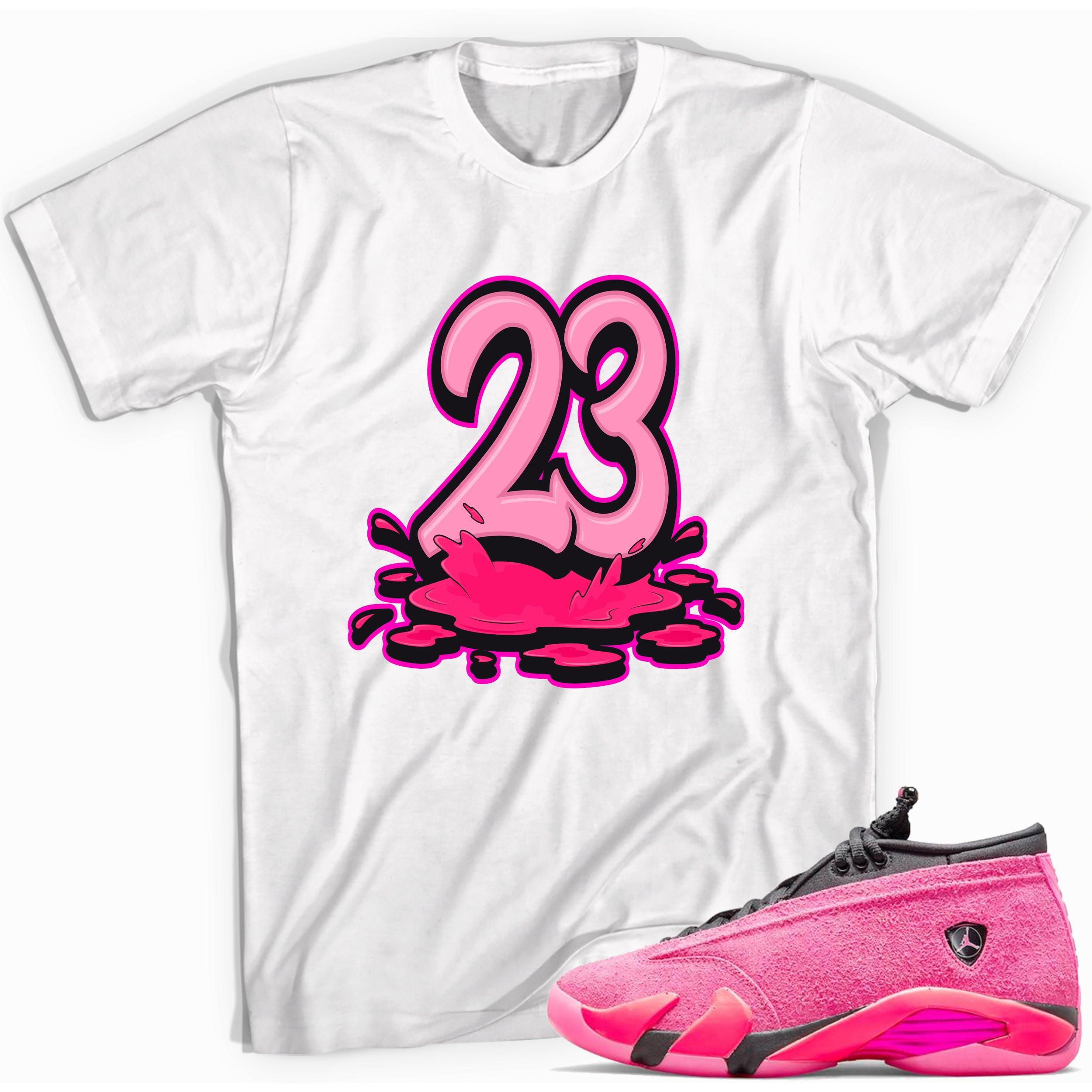 Jordan 14s Low Shocking Pink Shirt - 23 Melting