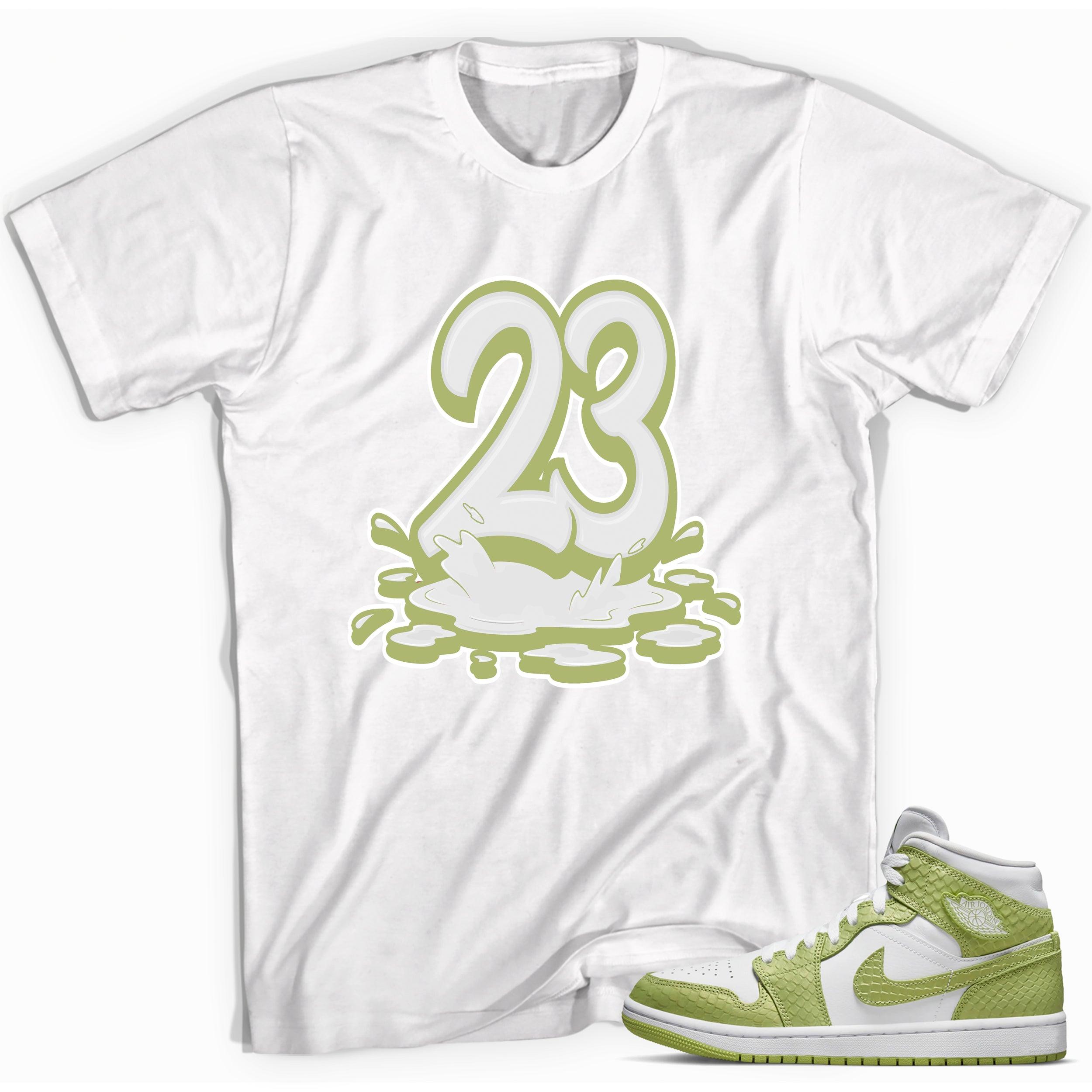 23 Melting Sneaker Tee AJ 1 Mid Green Python photo