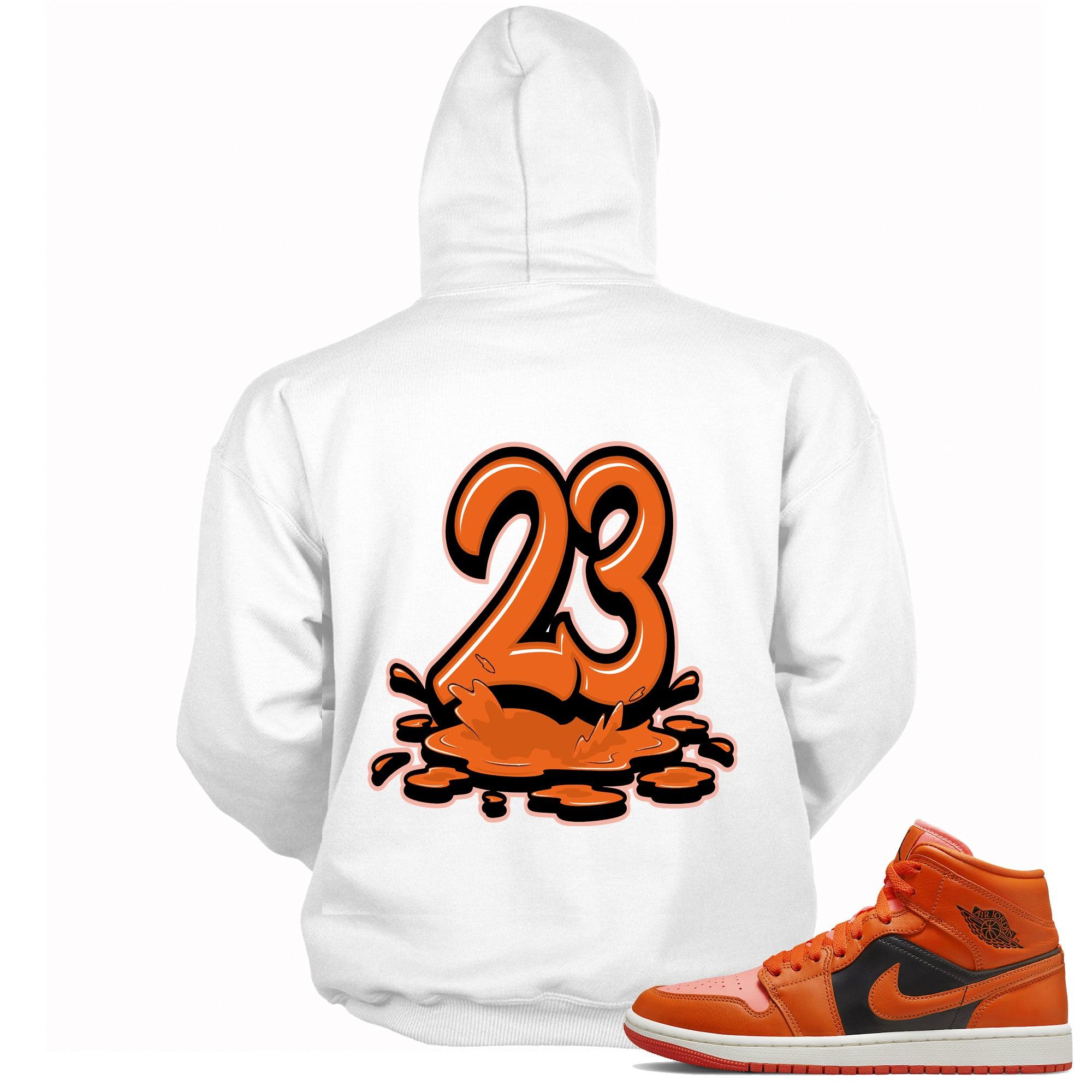 23 Melting Sneaker Sweatshirt AJ 1 Mid Orange Black photo