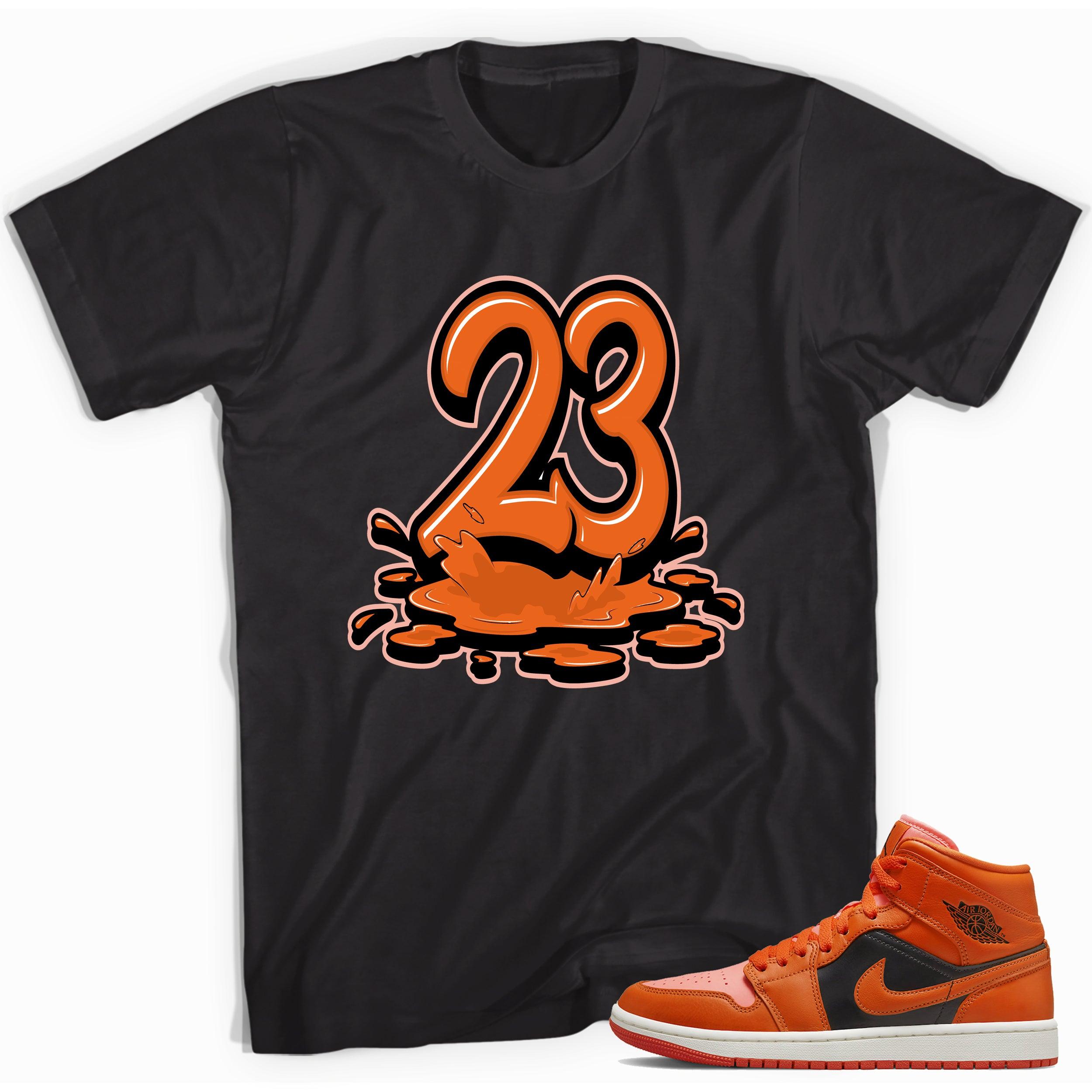 23 Melting Sneaker Tee AJ 1 Mid Orange Black photo