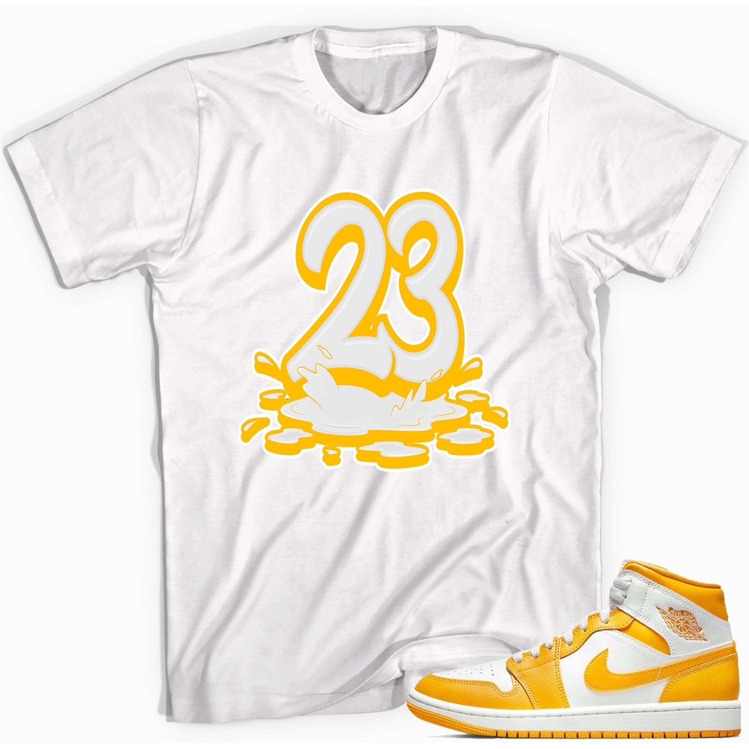 23 Melting Sneaker Tee AJ 1 Mid White University Gold photo