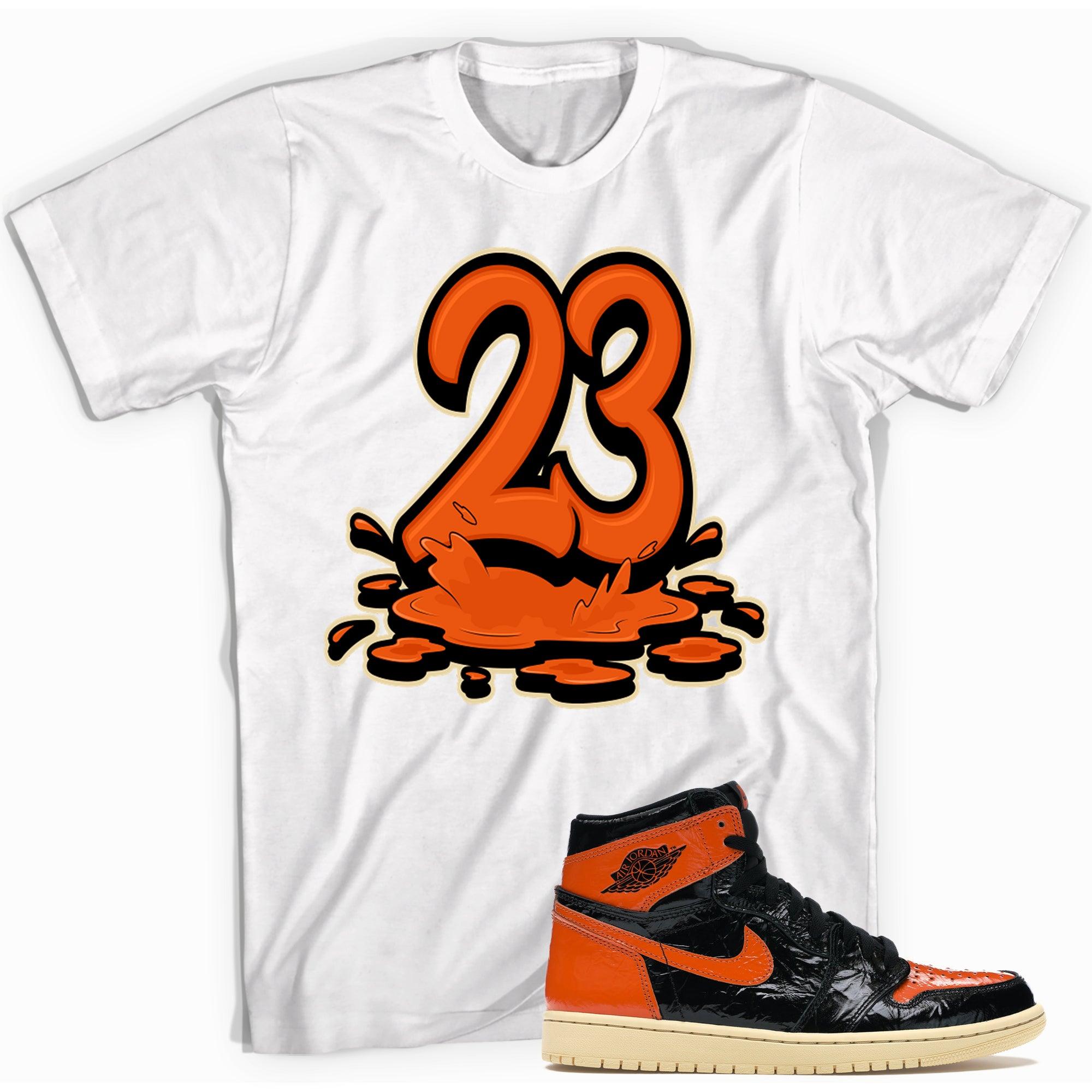 Number 23 Melting Shirt AJ 1 Retro High OG Shattered Backboard photo