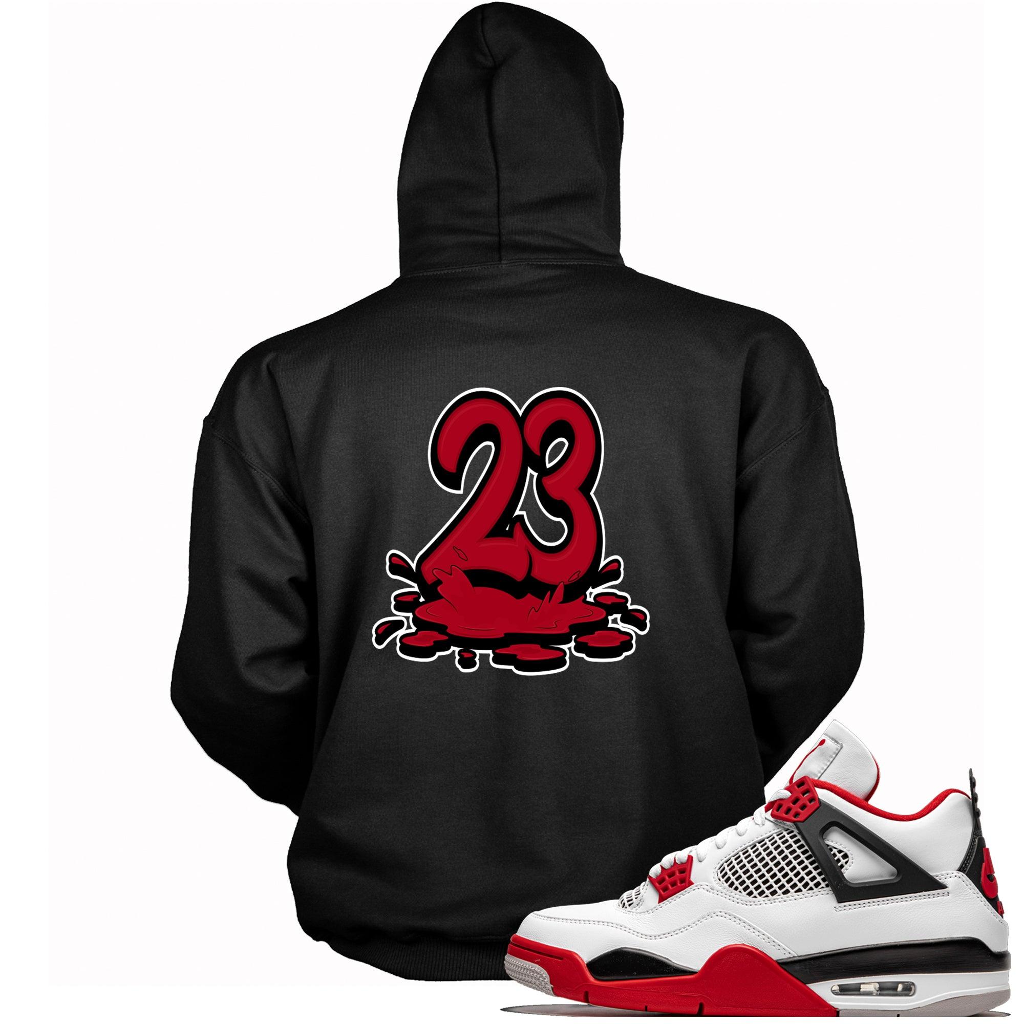 Number 23 Melting Hoodie AJ 4 Fire Red photo