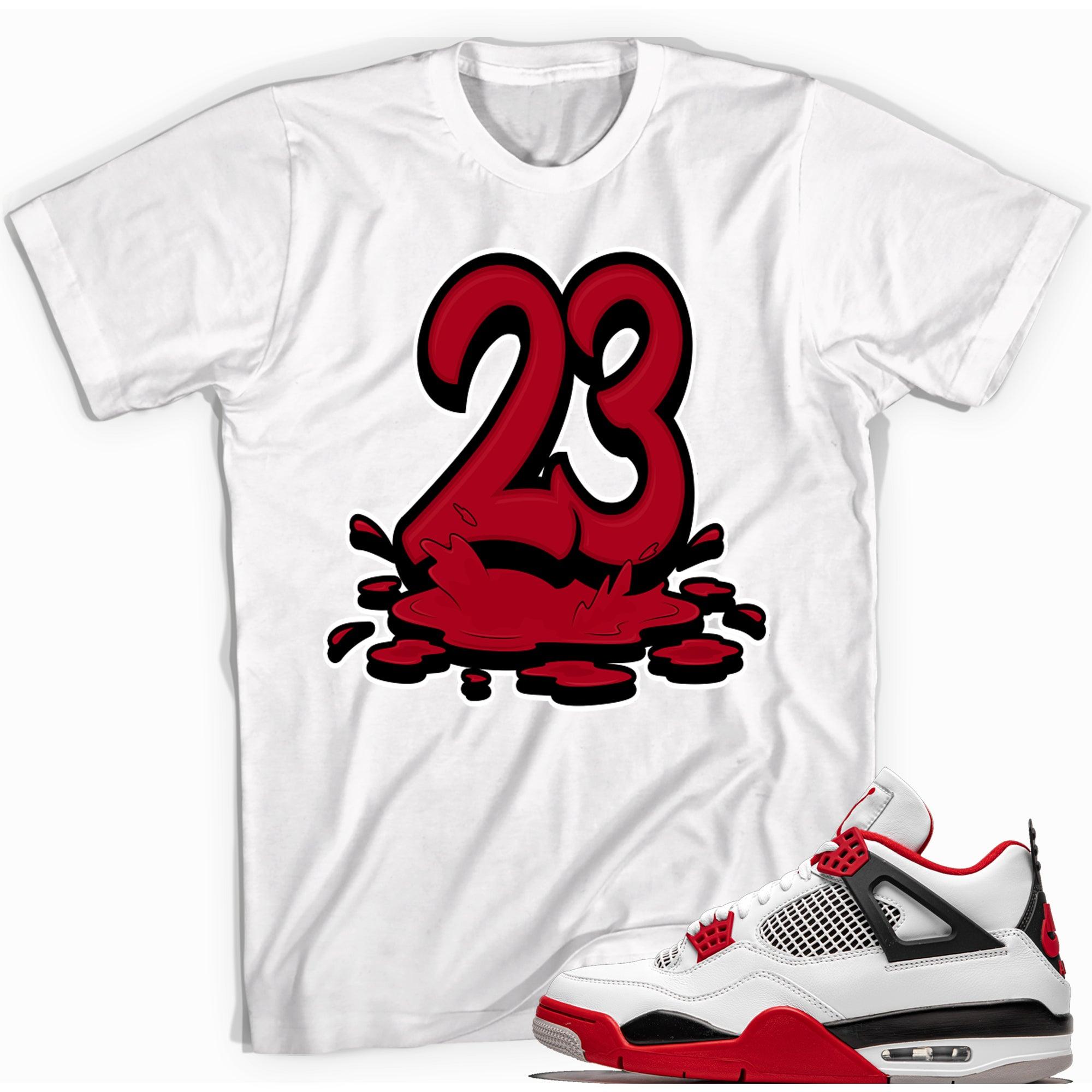 Number 23 Melting Shirt AJ 4 Fire Red photo