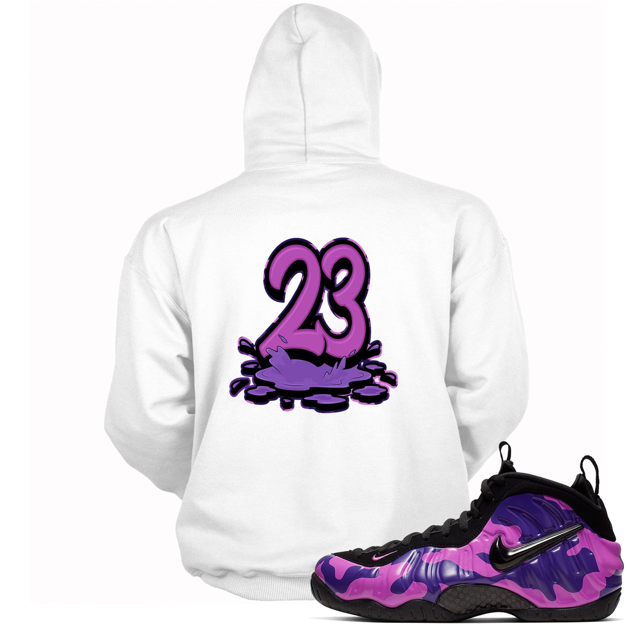 Number 23 Melting Hoodie Air Foamposite One Purple Camo photo