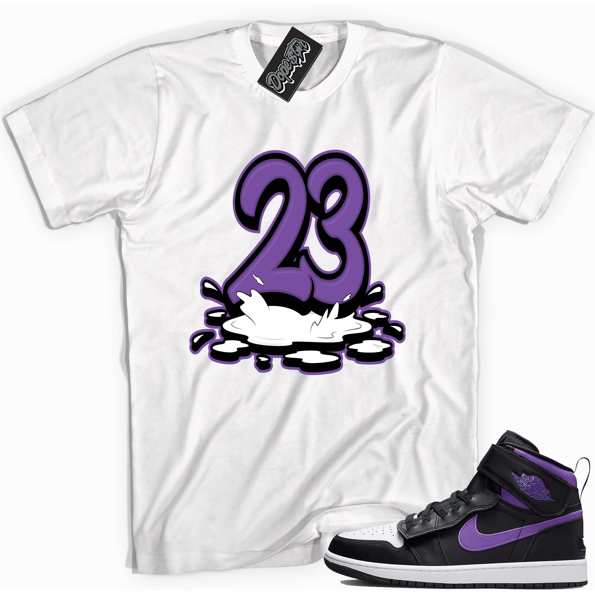 Number 23 Melting Shirt AJ 1 High FlyEase Black Bright Violet photo 