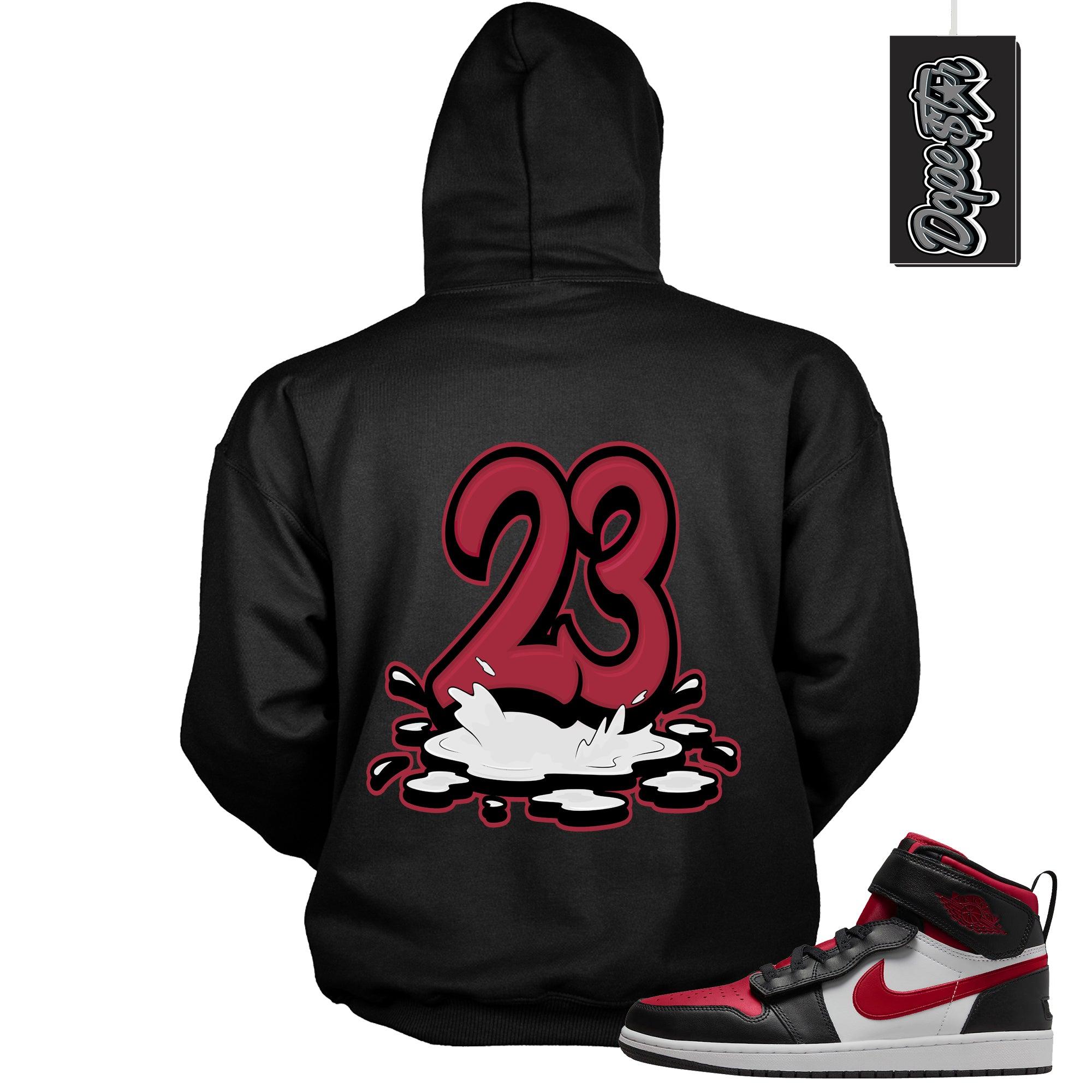 23 Melting Hoodie AJ 1 High FlyEase Black White Fire Red photo