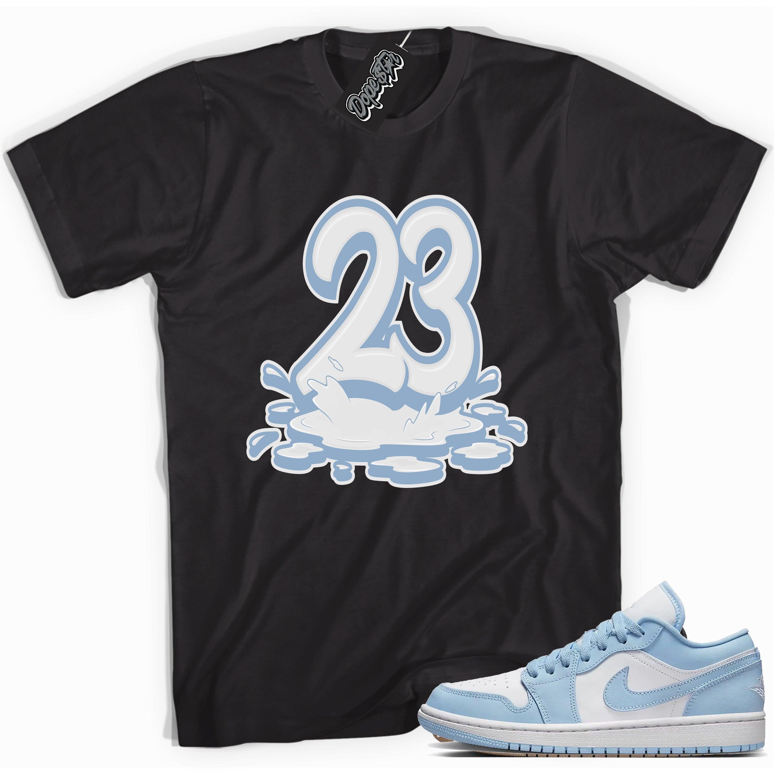 Cool Black graphic tee with “ 23 Melting ” print, that perfectly matches  AJ 1 Low Aluminum sneakers. 