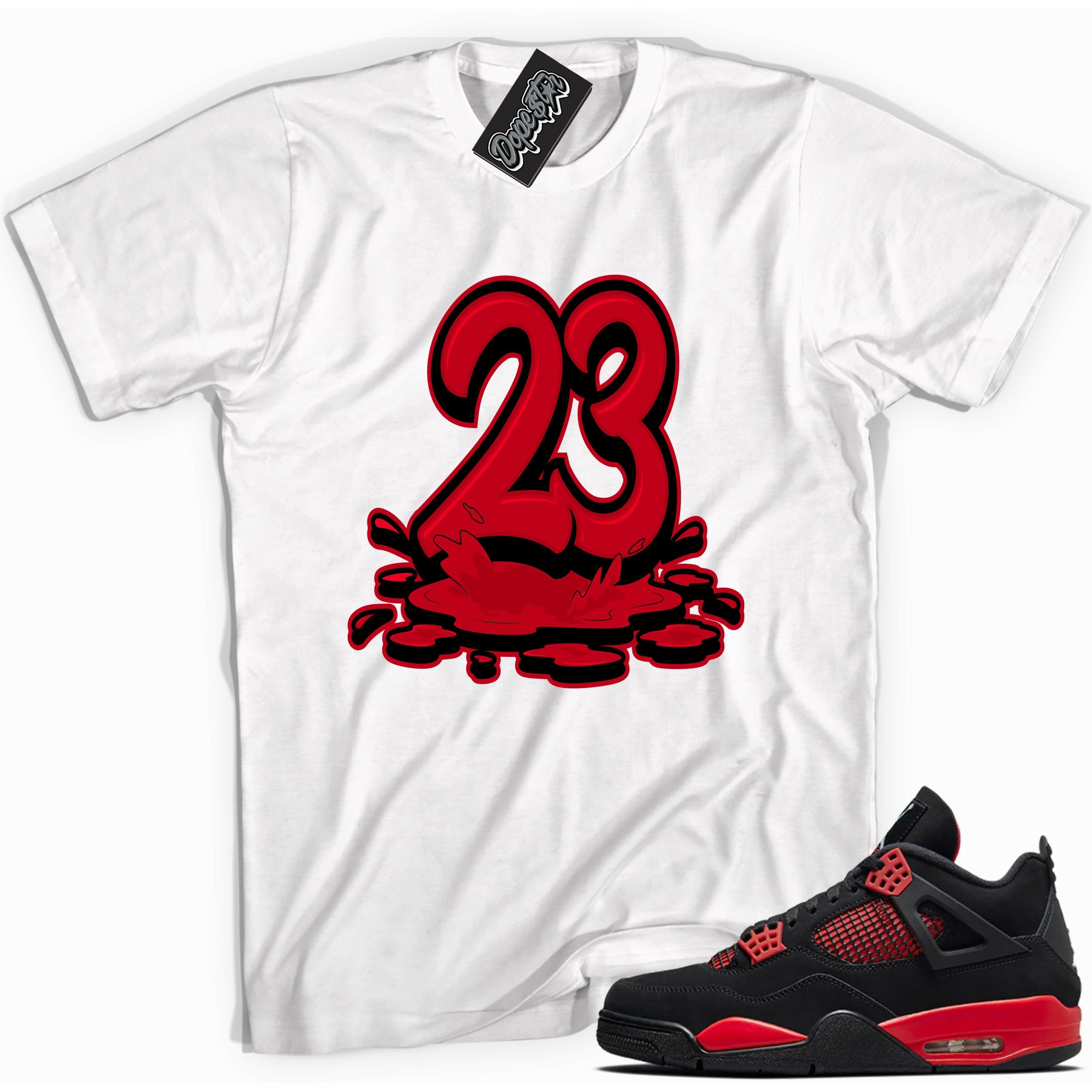 Number 23 Melting Shirt Air Jordan 4 Red Thunder photo