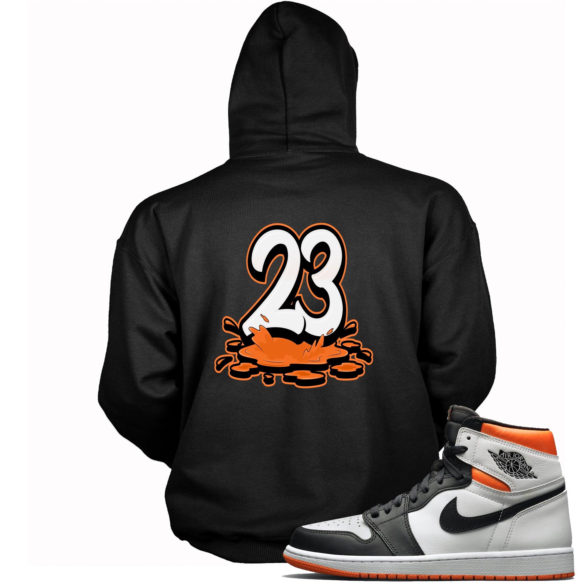 Number 23 Melting Hoodie AJ 1 Retro High Electro Orange photo