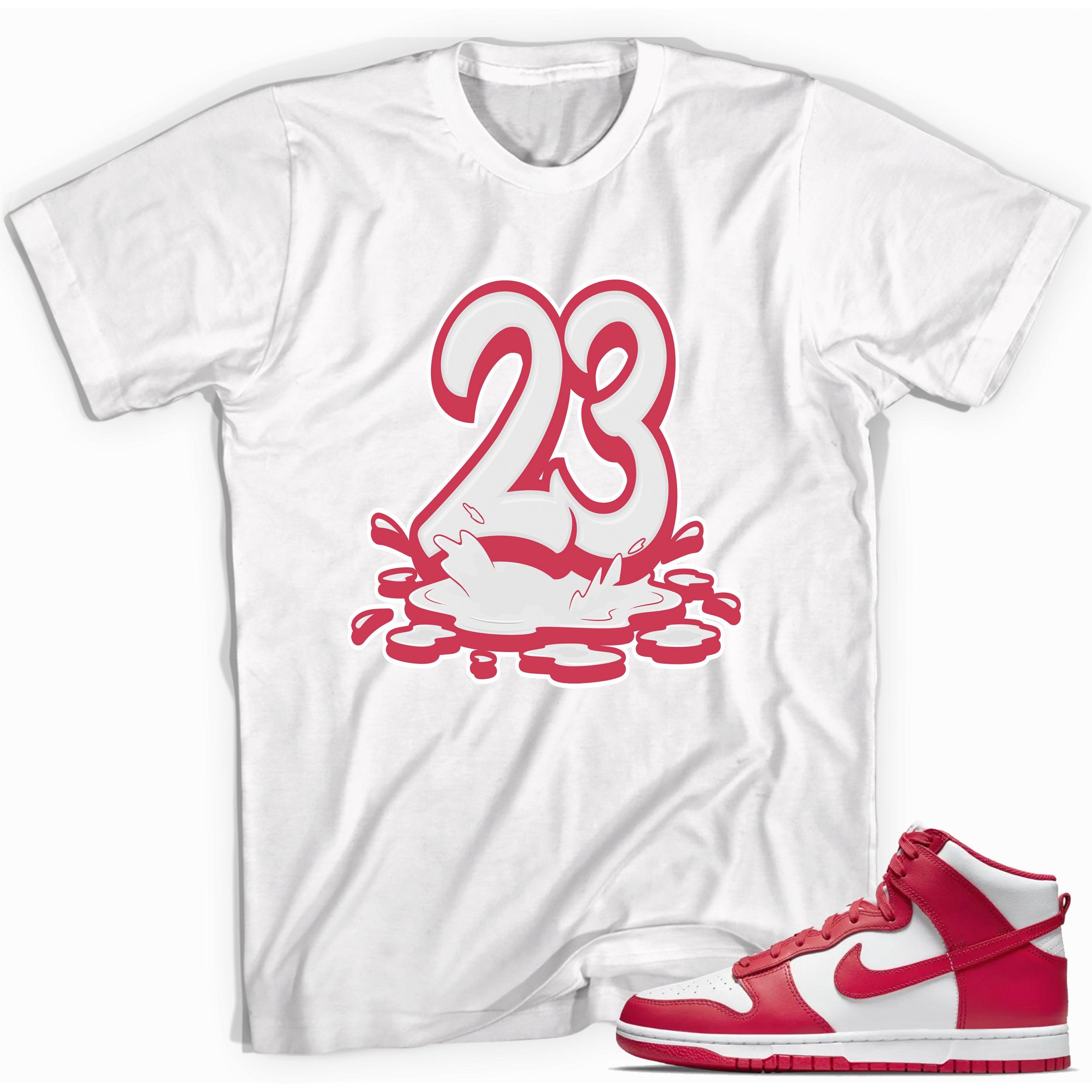 23 Melting Shirt Nike Dunk High Championship White Red photo