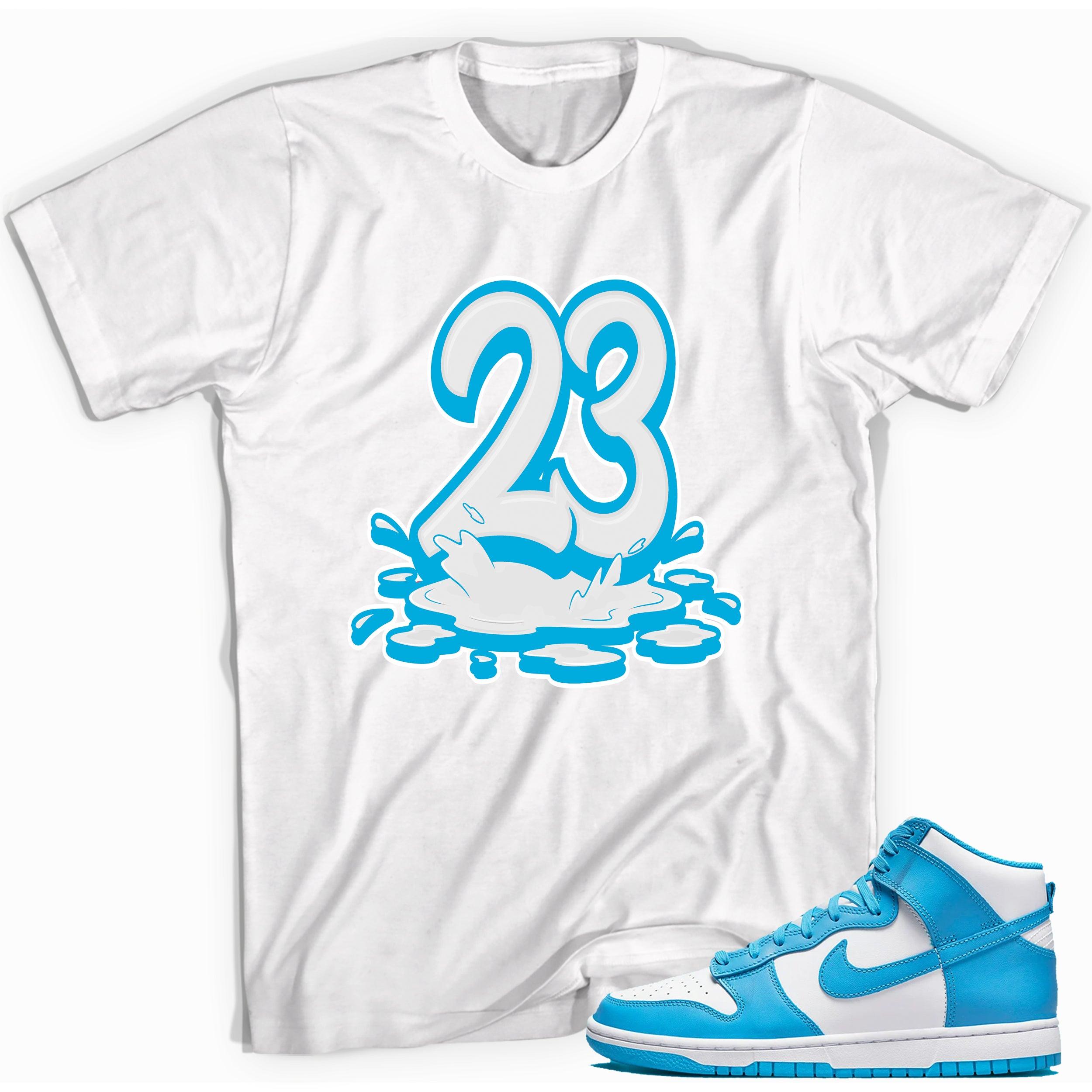 Number 23 Melting Shirt Nike Dunk High Retro Laser Blue photo