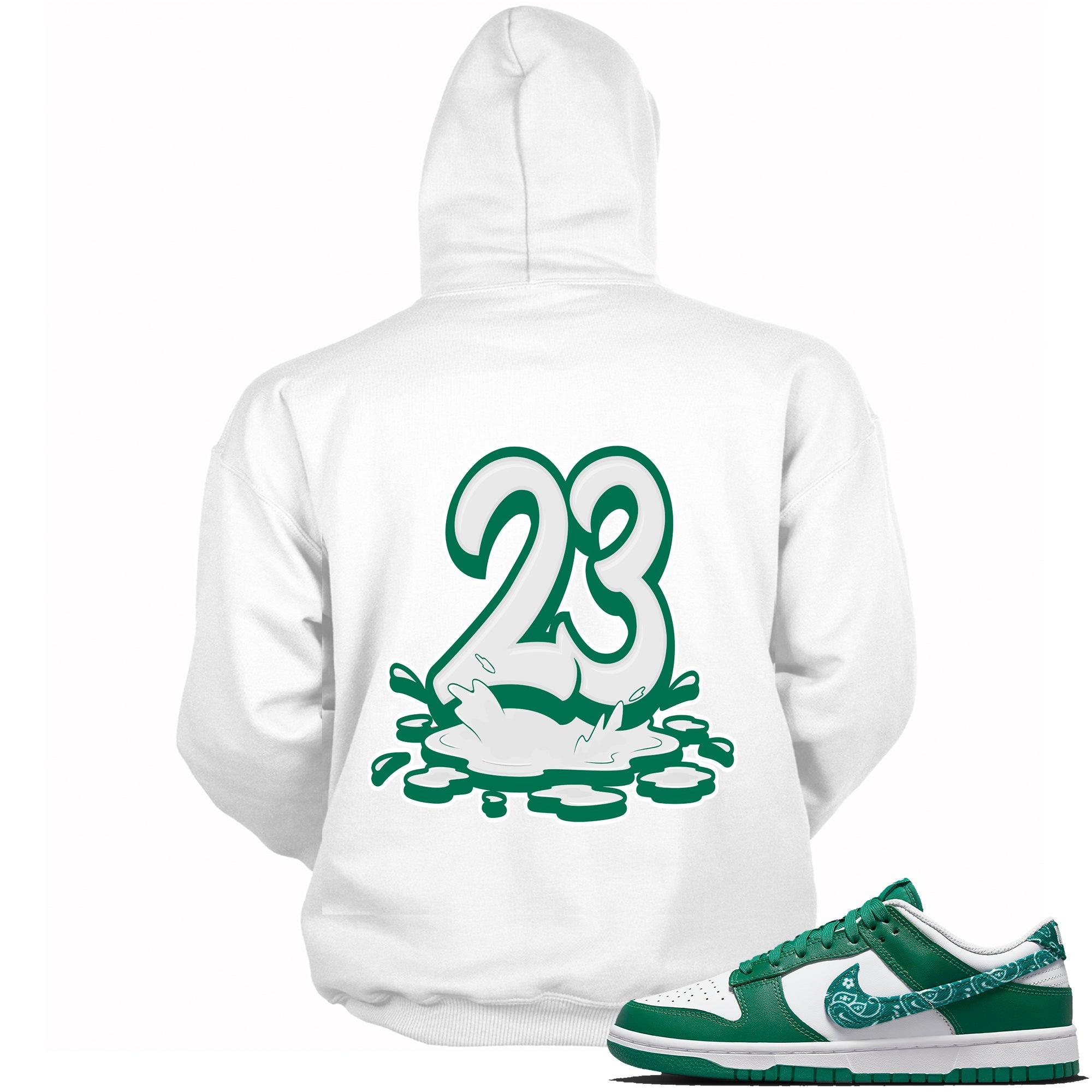 Number 23 Melting Hoodie Nike Dunk Low Essential Paisley Pack Green photo