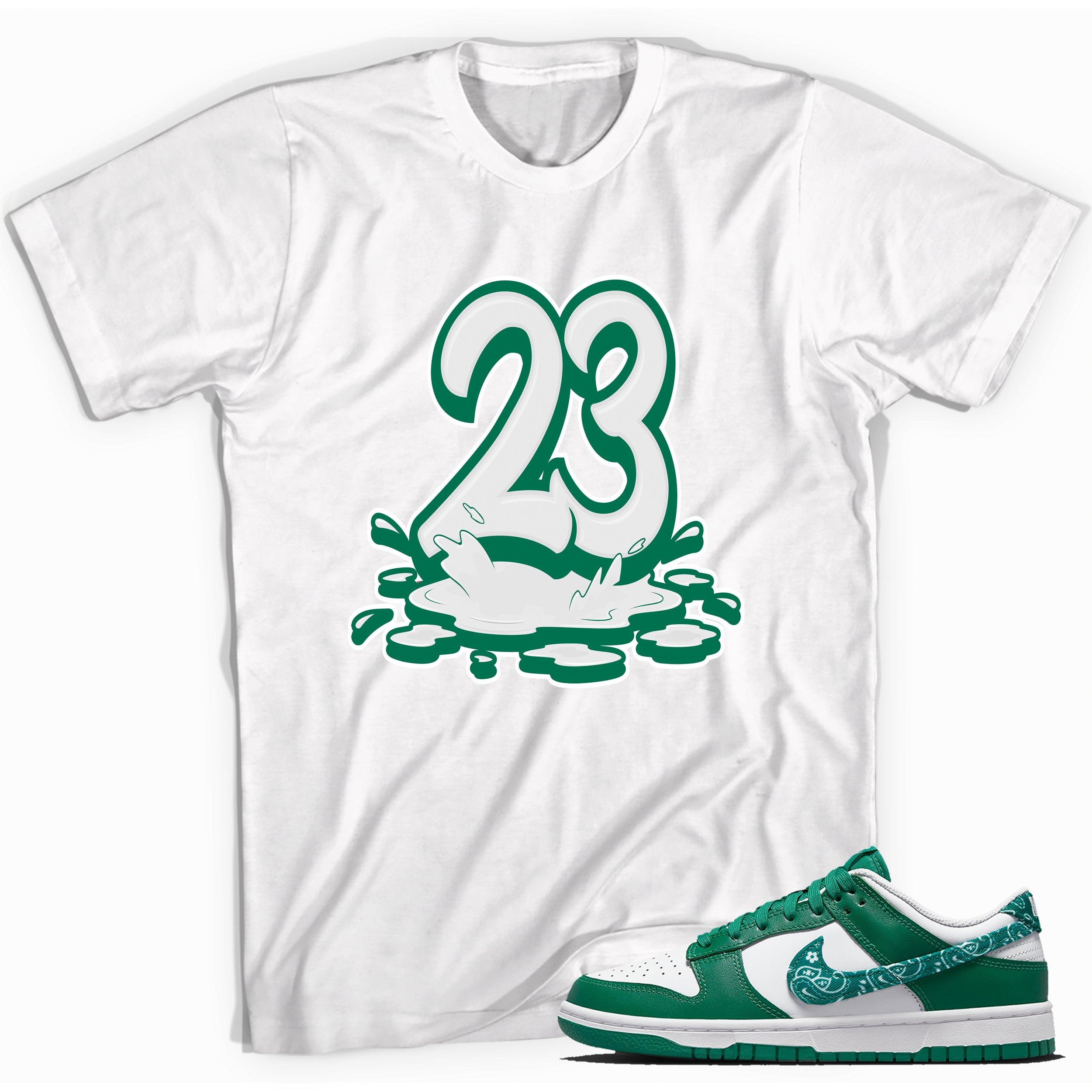 Number 23 Melting Shirt Nike Dunk Low Essential Paisley Pack Green photo