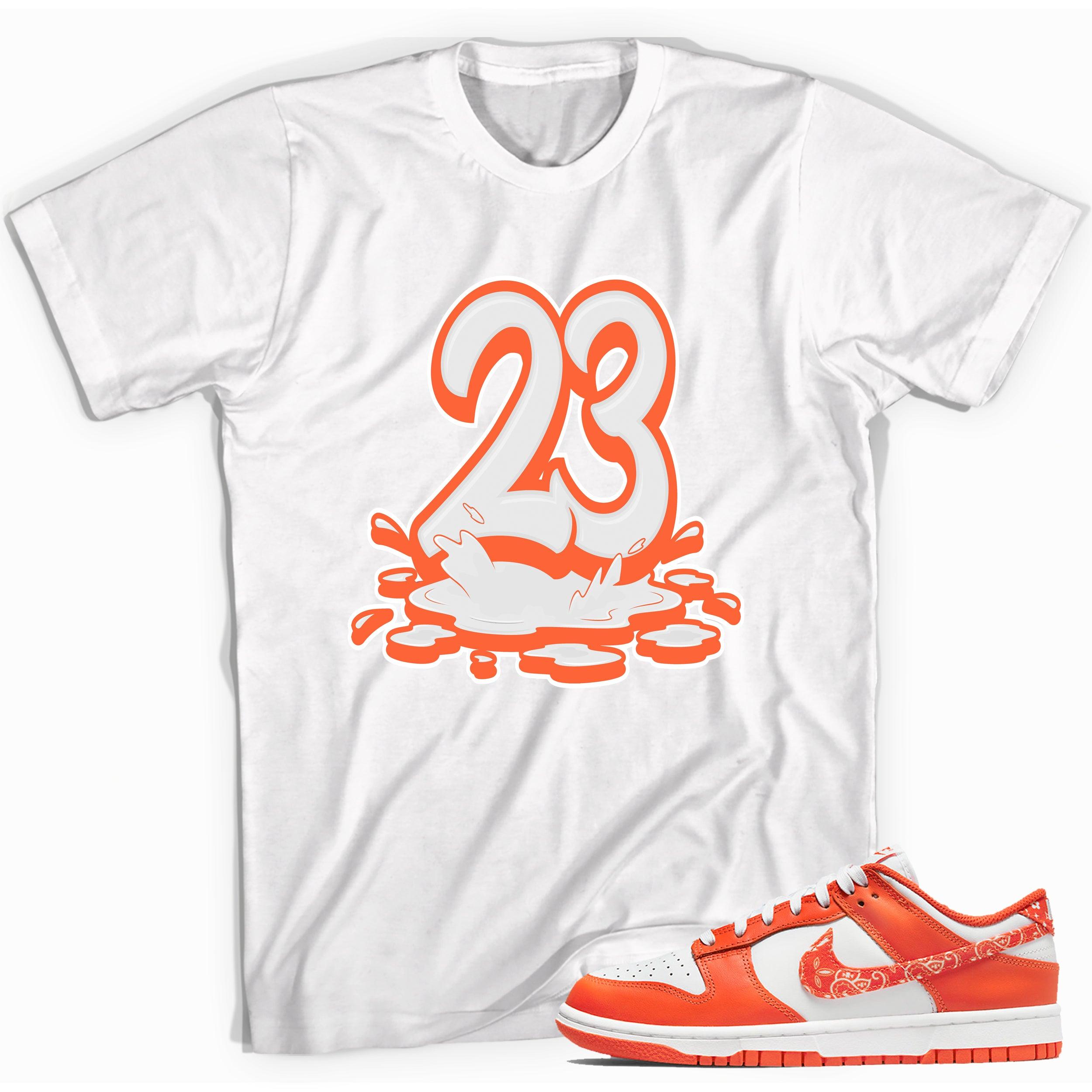 Number 23 Melting Shirt Nike Dunk Low Essential Paisley Pack Orange photo