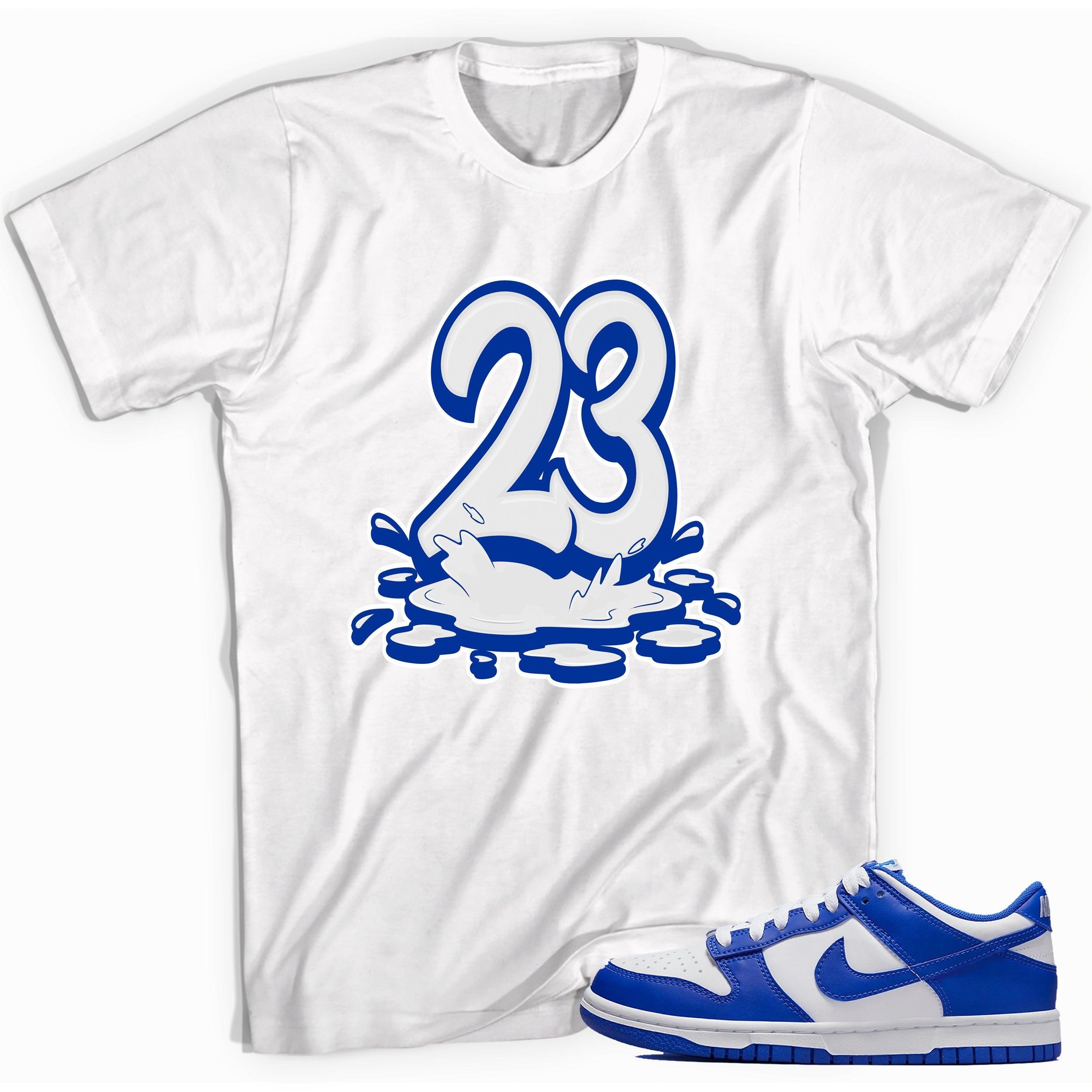 Number 23 Melting Shirt Nike Dunk Low Racer Blue photo