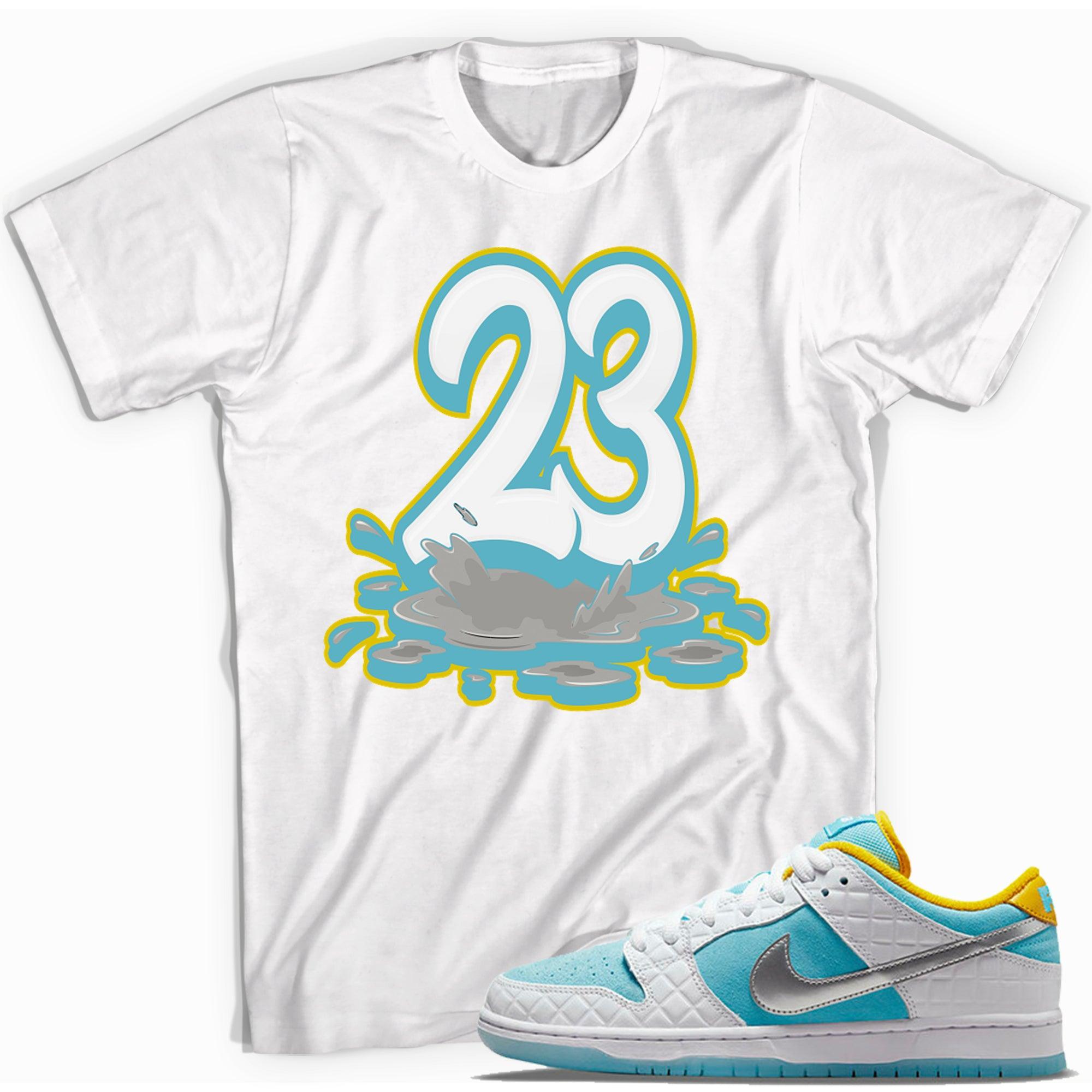 Number 23 Melting Shirt Nike SB Dunks Lagoon Pulse photo