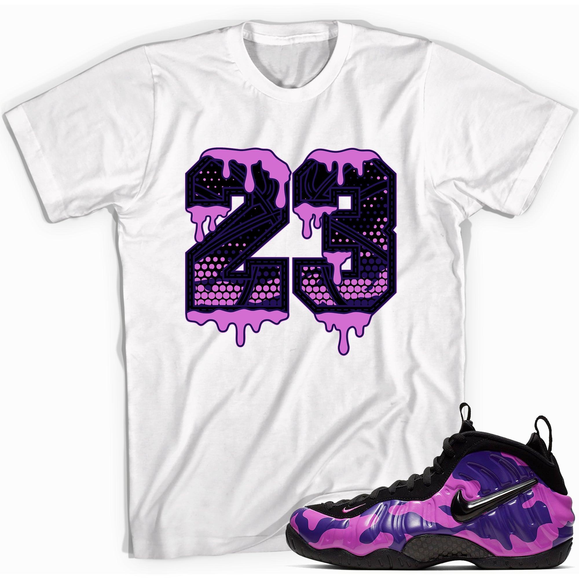 Number 23 Ball Shirt Air Foamposite One Purple Camo photo