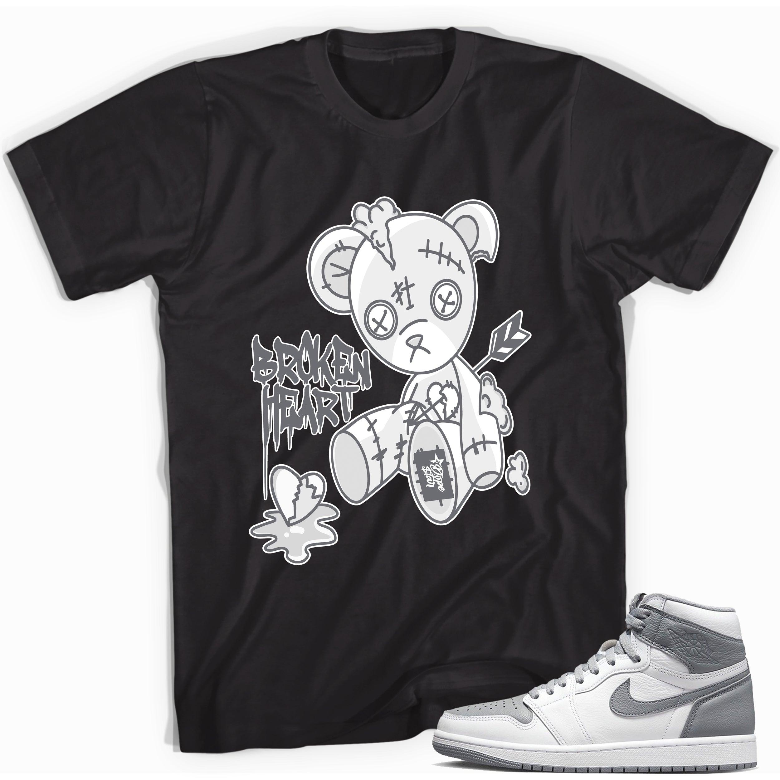 Jordan 1s High OG Stealth Shirt - Broken Heart Bear - Sneaker Shirts Outlet
