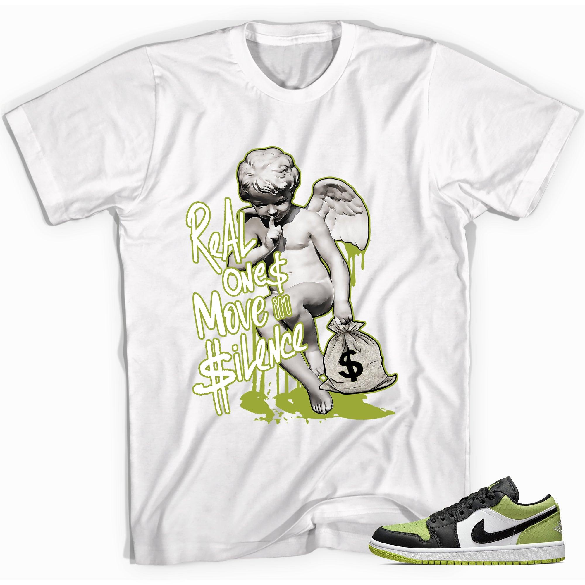 White Real Ones Shirt Jordan 1s Low Snakeskin Vivid Green photo 