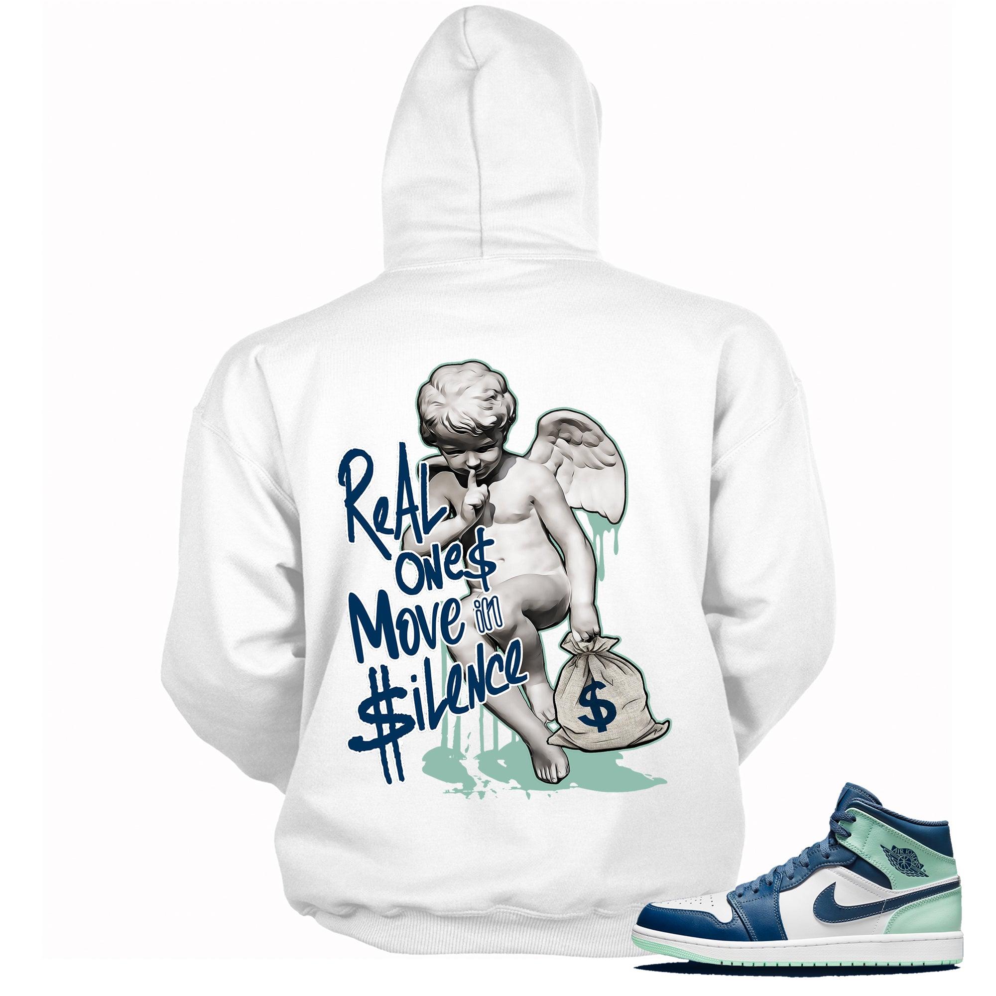 Real Ones Move In Silence Hoodie AJ 1 Mid Mystic Navy Mint Foam photo