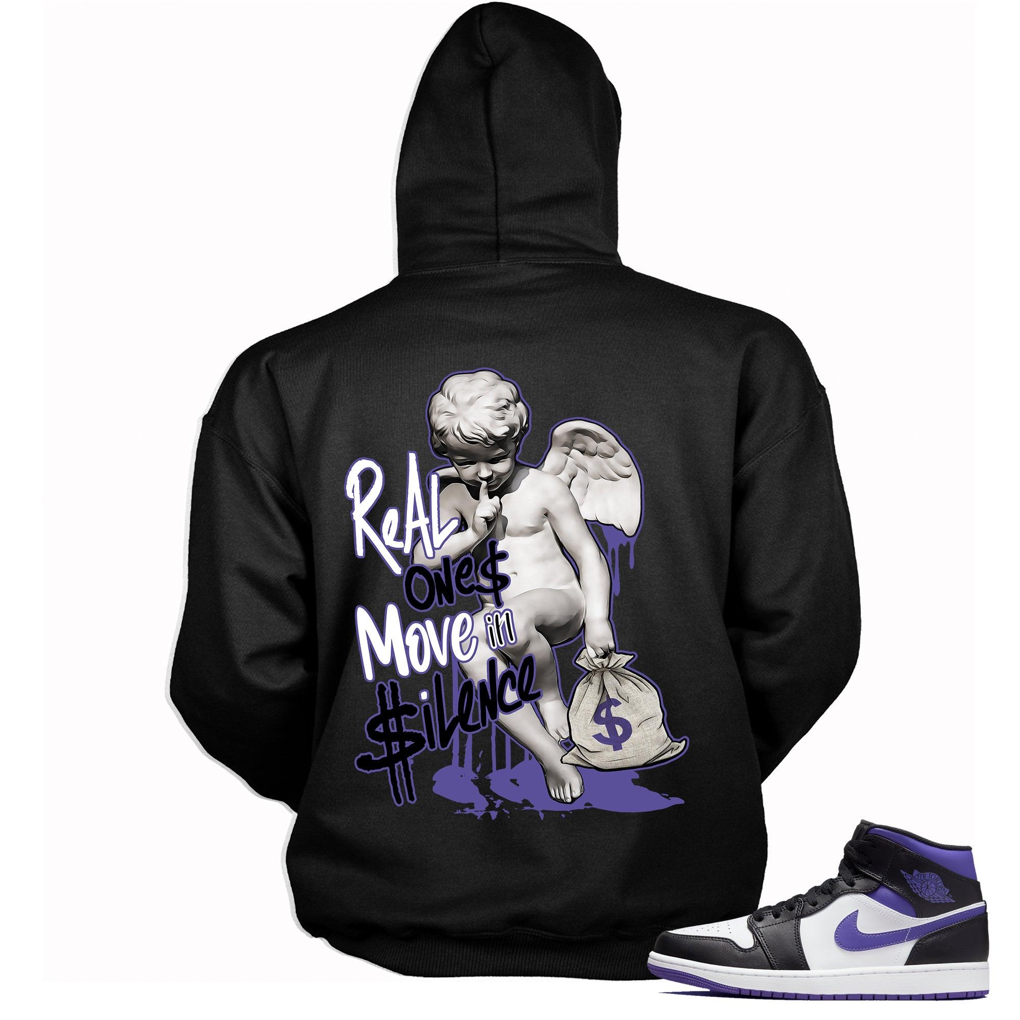 Real Ones Move in Silence Hoodie Jordan 1s Mid White Black Purple photo