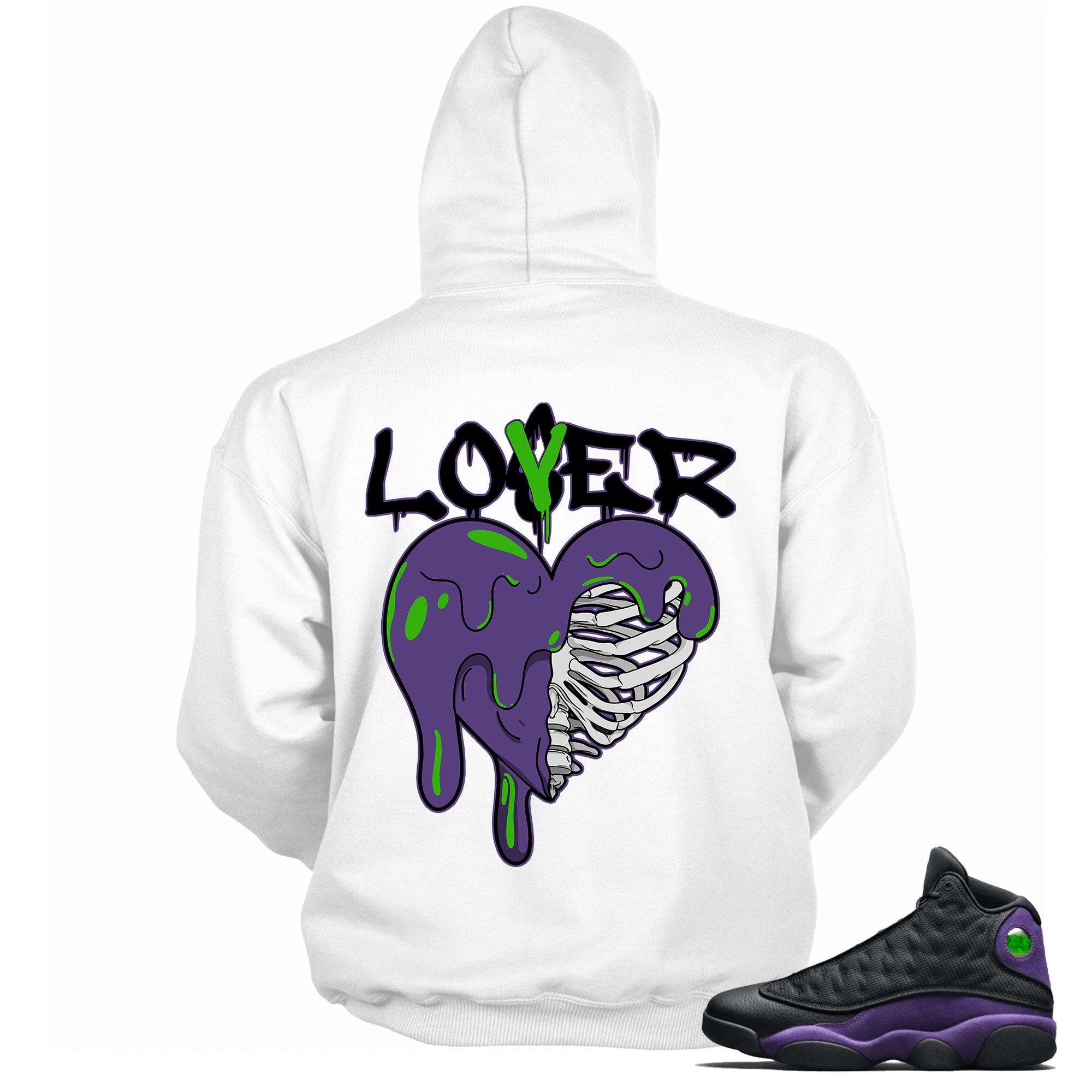 White Lover Hoodie Jordan 13s Court Purple photo