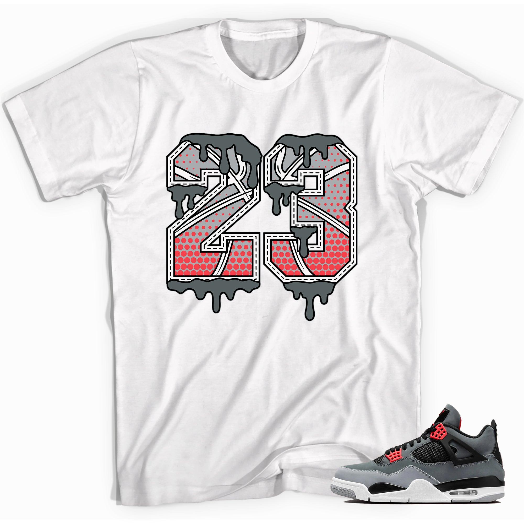 White 23 Drip Sneaker Shirt Jordan 4s Infrared photo