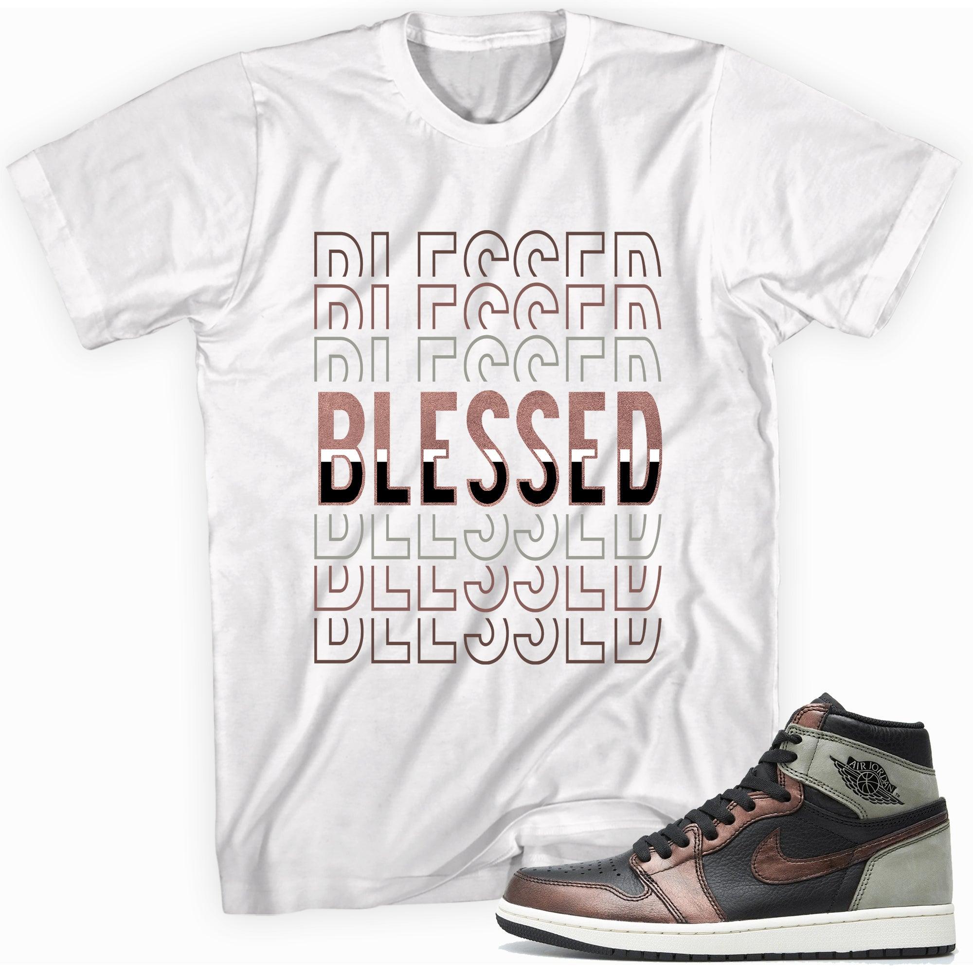 Blessed Sneaker Tee AJ 1s Patina photo