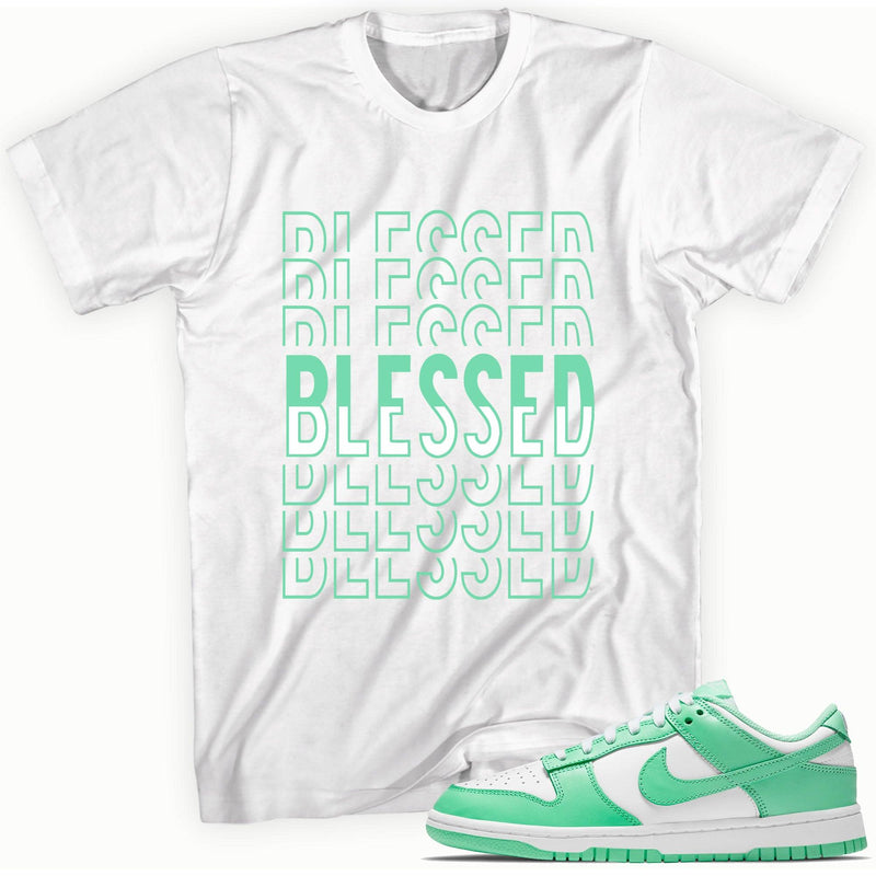 Blessed Shirt Nike Dunks Low Green Glow photo