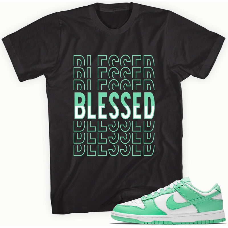 Blessed Sneaker Tee Nike Dunks Low Green Glow photo