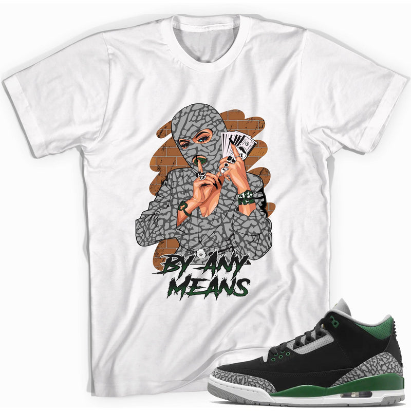 By Any Means Sneaker Tee Jordan 3 Pine Green photo
