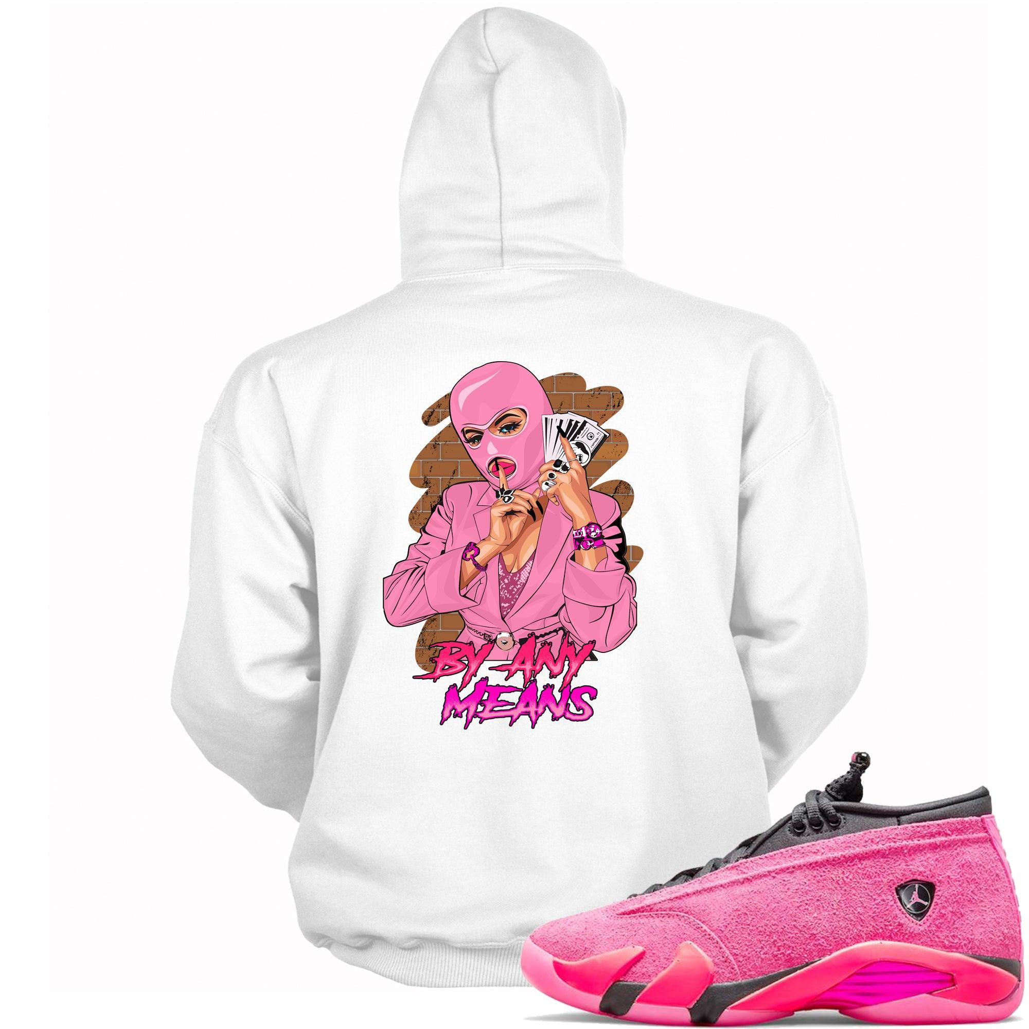 By Any Means Hoodie Jordan 14s Low Shocking Pink photo
