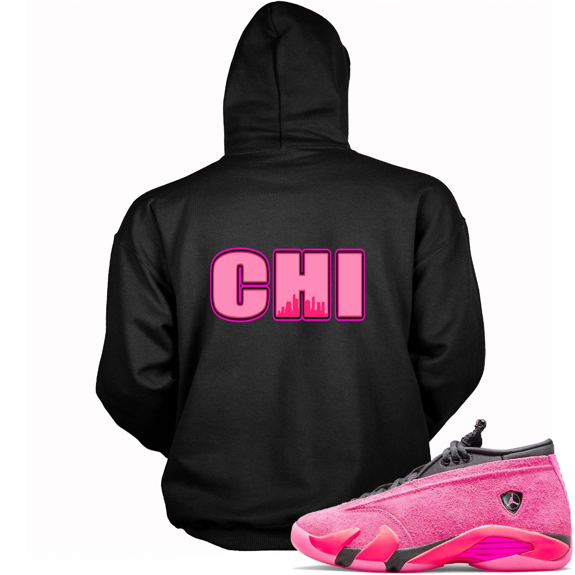 Chicago Hoodie AJ 14s Low Shocking Pink photo