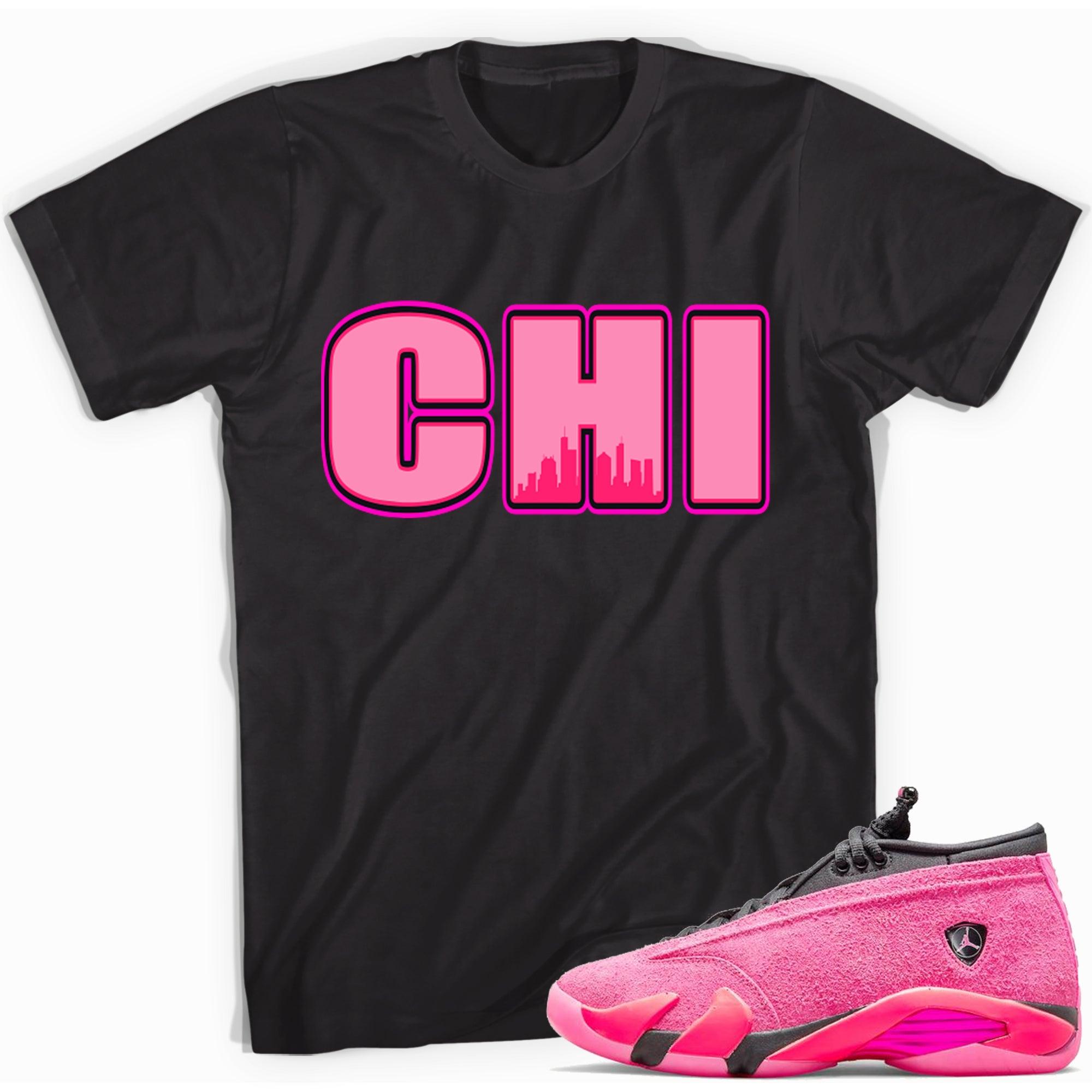 Chicago Sneaker Tee AJ 14s Low Shocking Pink photo