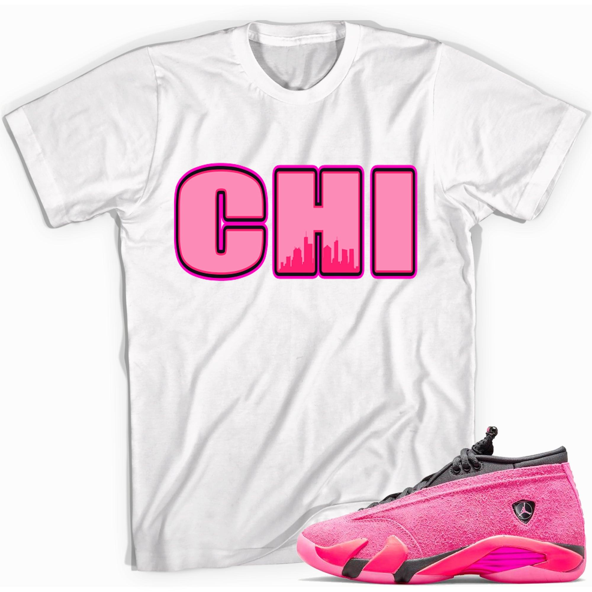 Chicago Shirt AJ 14s Low Shocking Pink photo