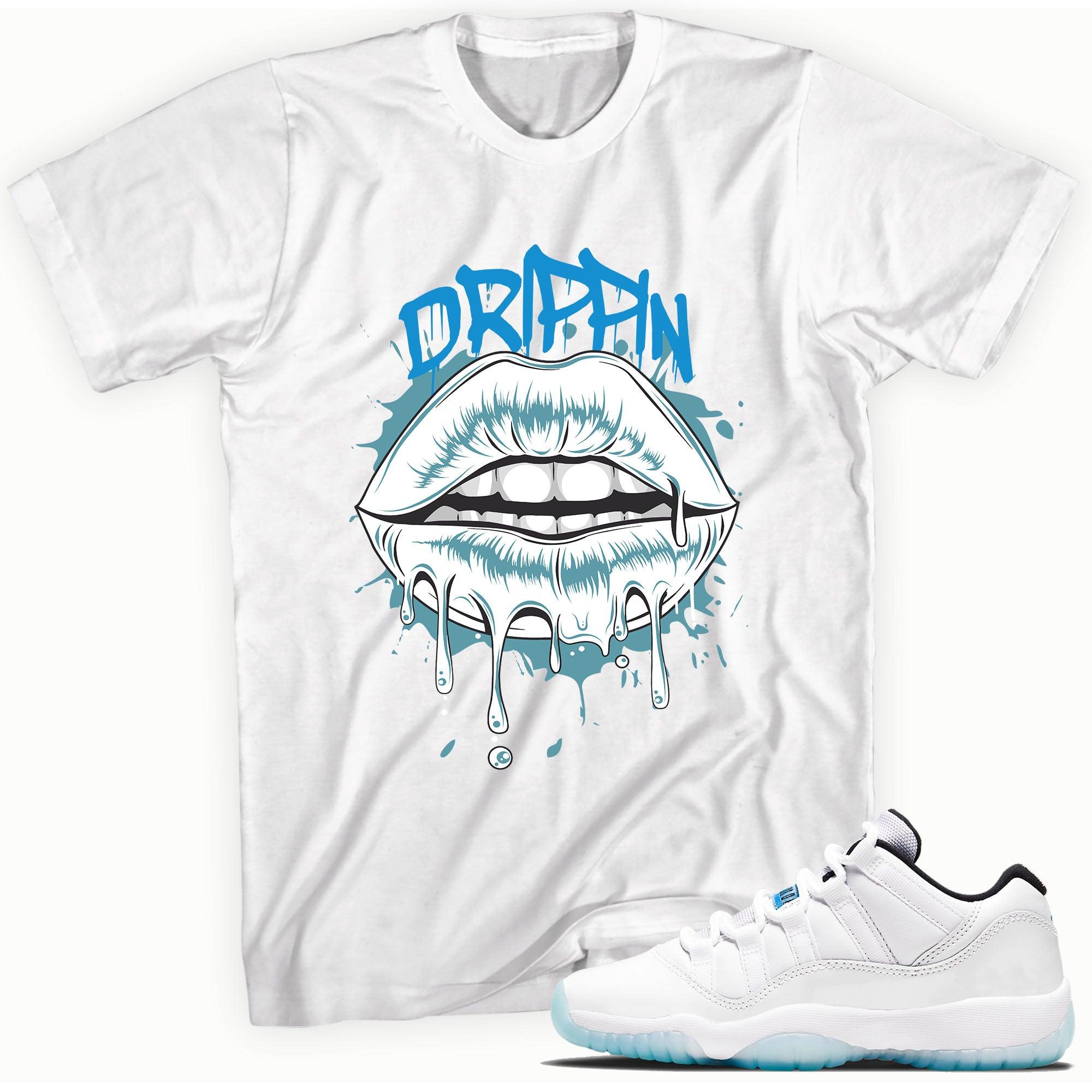 Drippin Lips Shirt AJ 11s Retro Low Legend Blue photo