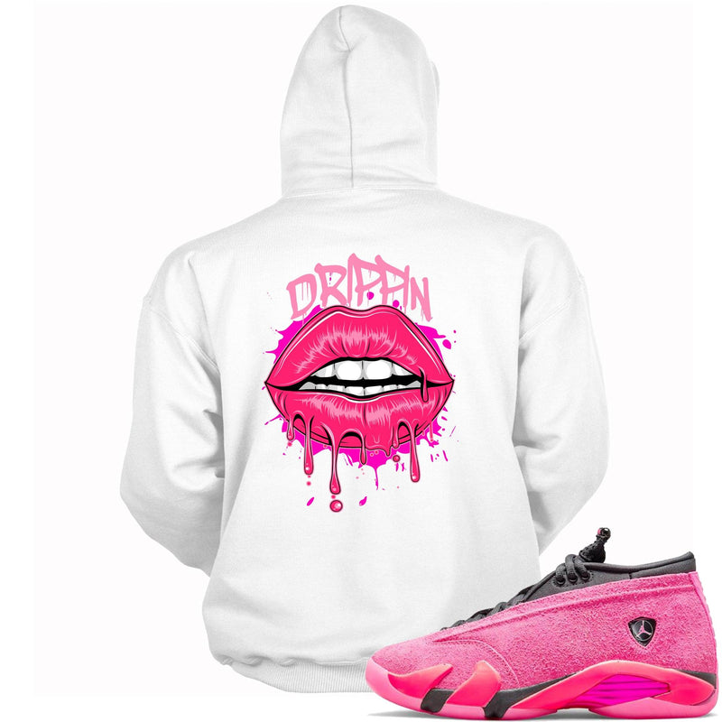 Drippin Hoodie Jordan 14s Low Shocking Pink photo