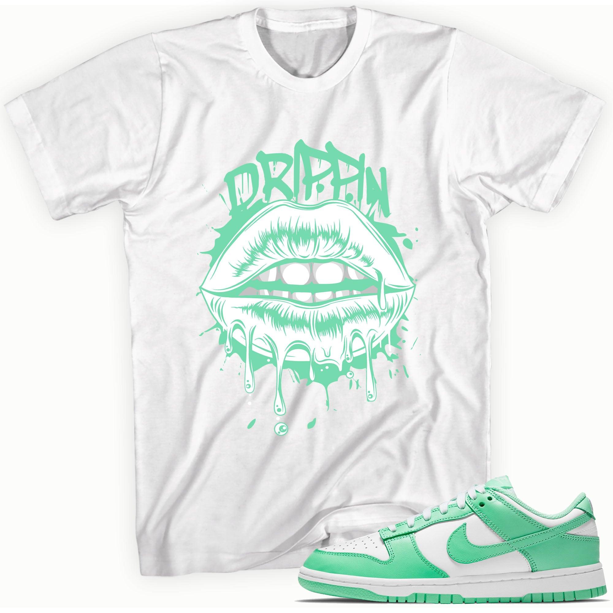 Drippin Lips Shirt Nike Dunks Low Green Glow photo
