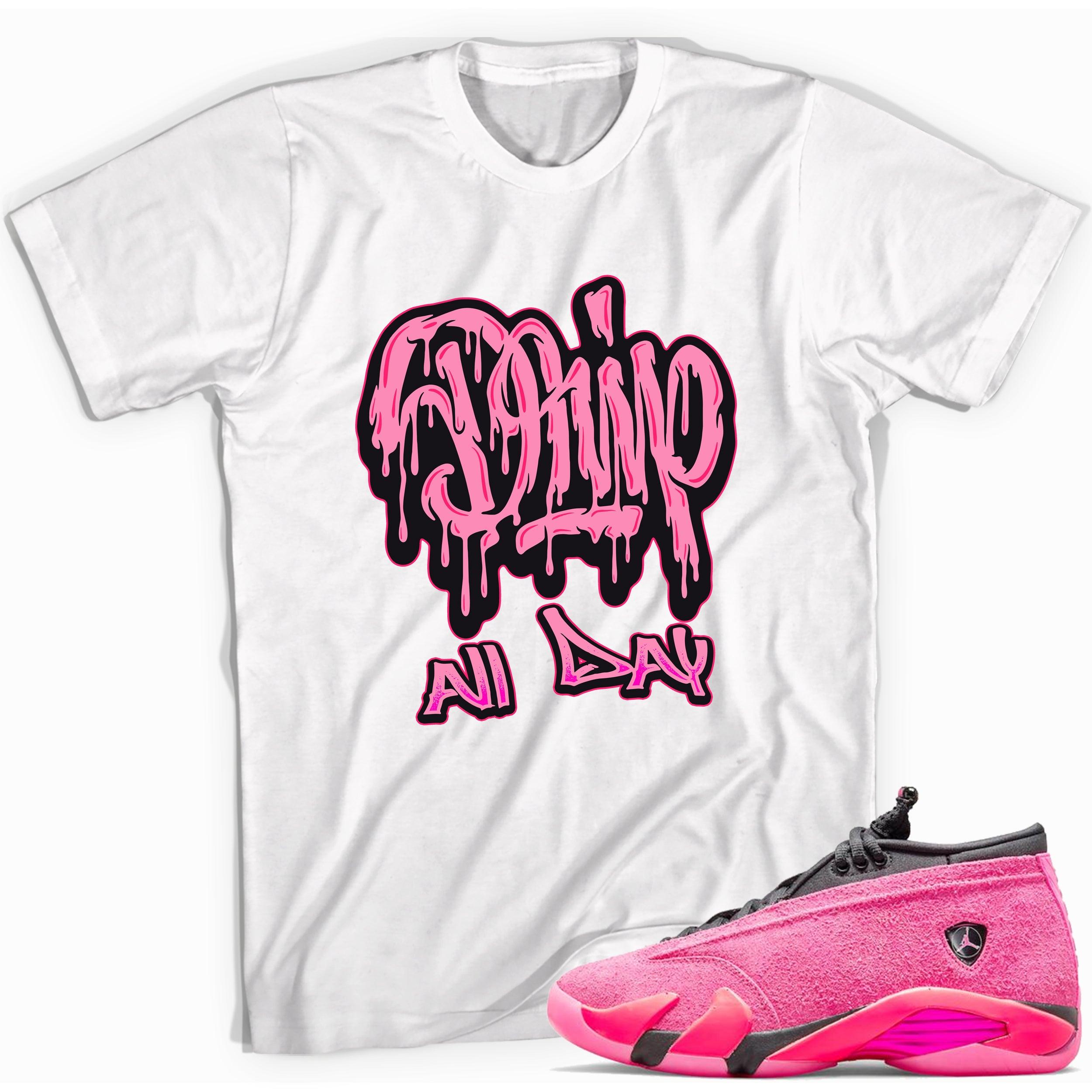 Drip All Day Shirt AJ 14s Low Shocking Pink photo