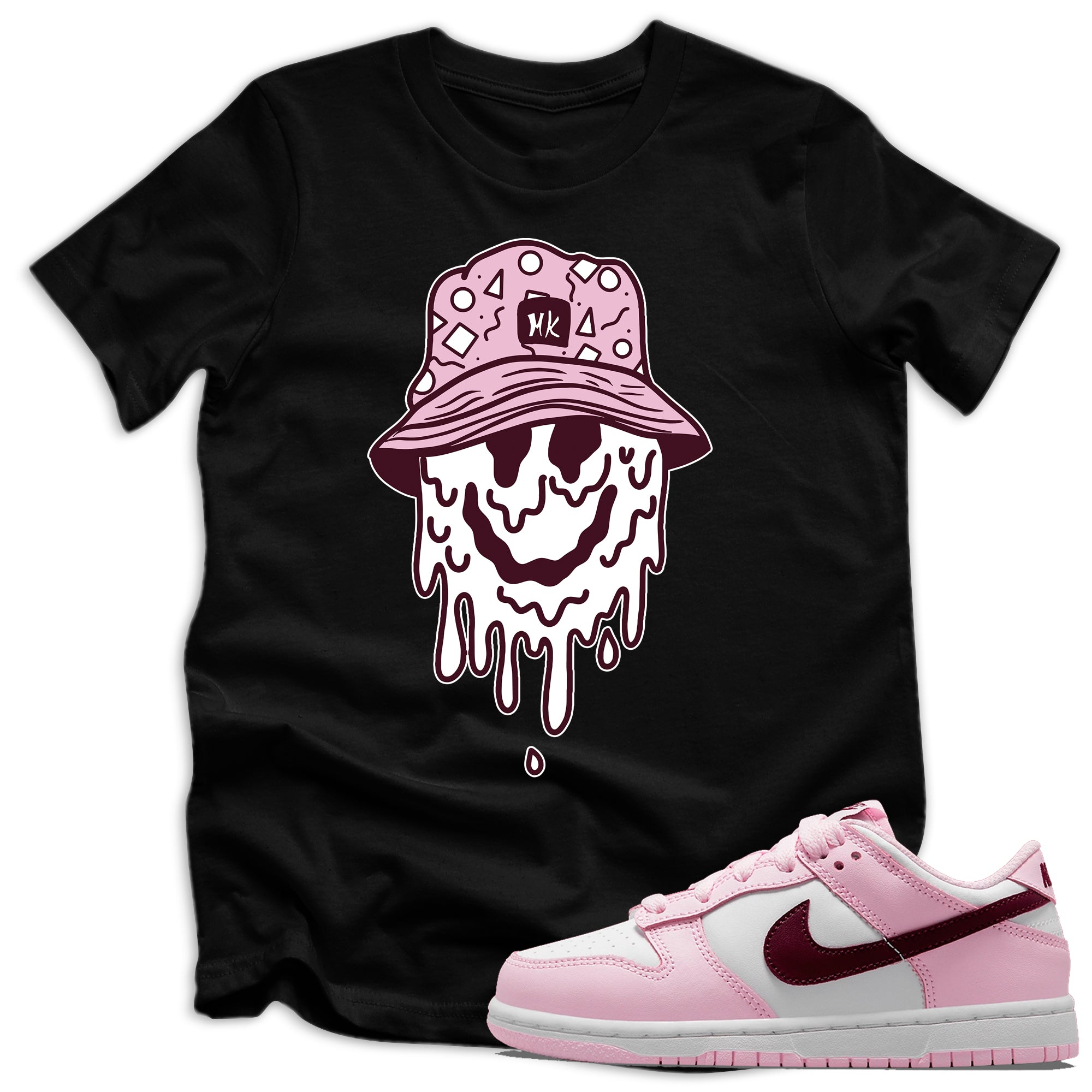 kids Drippy Dude Shirt Dunks Low Pink Red White GS photo