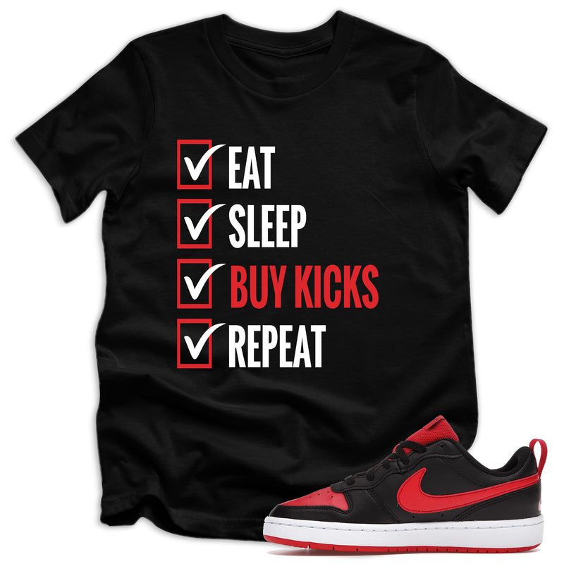 Eat Sleep Kicks Shirt Nike Court Borough Low 2 University Red photo