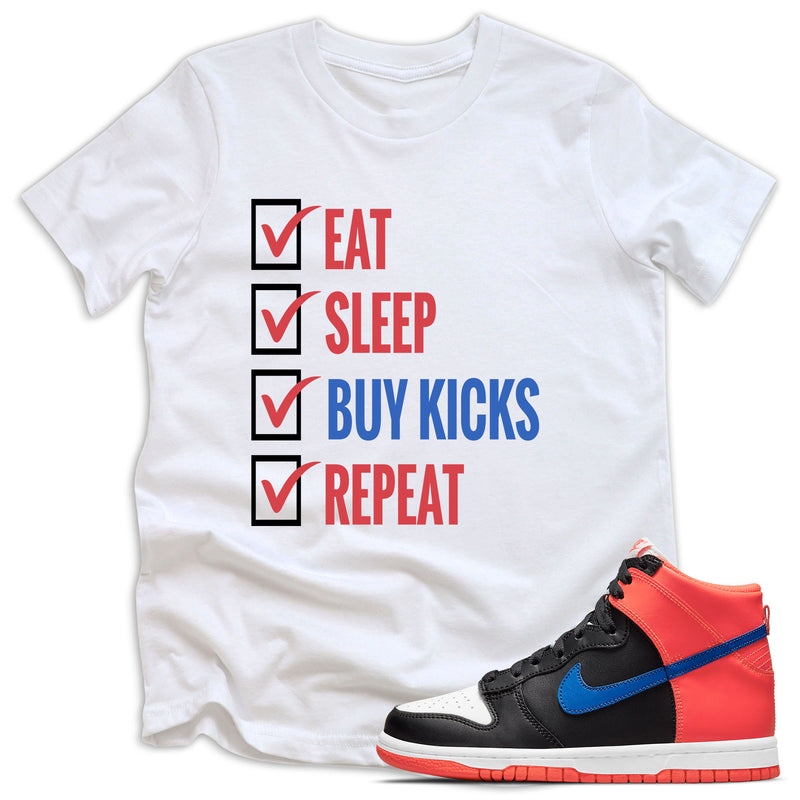 kids Eat Sleep Kicks Shirt Nike Dunk High Knicks photo