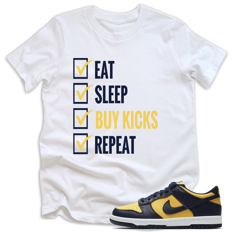 Eat Sleep Kids Shirt Nike Dunk Low Michigan photo