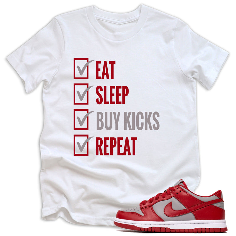 Eat Sleep Kicks Shirt Nike Dunk Low Retro Medium Grey Varsity Red UNLV photo