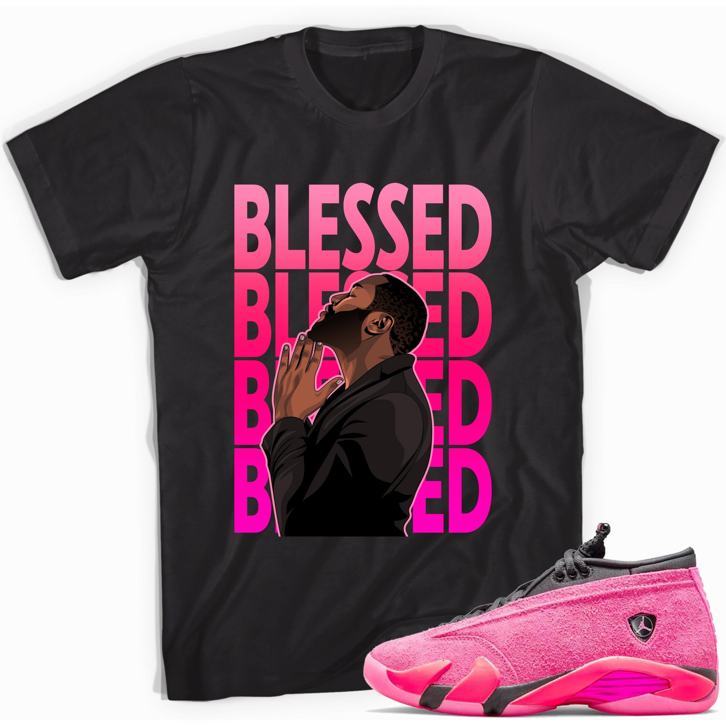 God Blessed Shirt Jordan 14s Low Shocking Pink photo