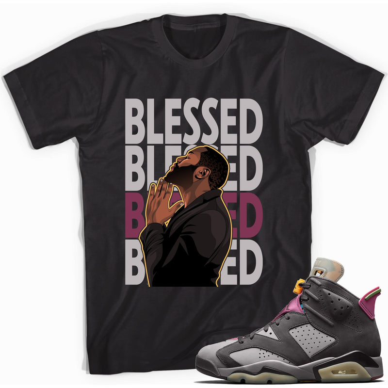Black God Blessed Shirt Jordan 6s Bordeaux photo